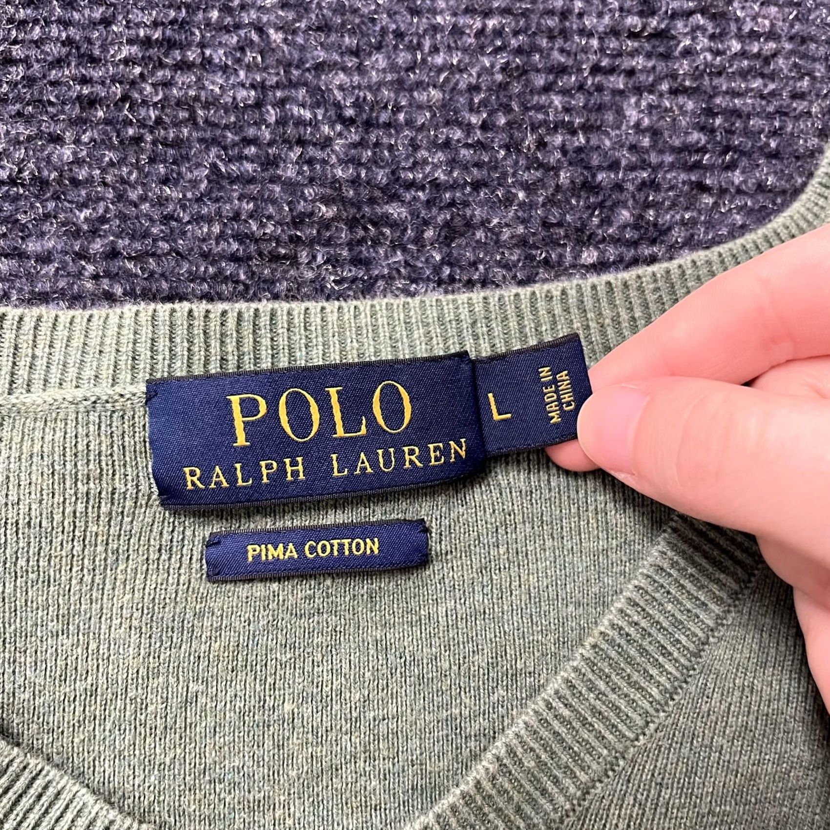Polo Ralph Lauren Polo Ralph Lauren Sweater Mens Large Green V-Neck Knit Pullover Size US L / EU 52-54 / 3 - 3 Thumbnail