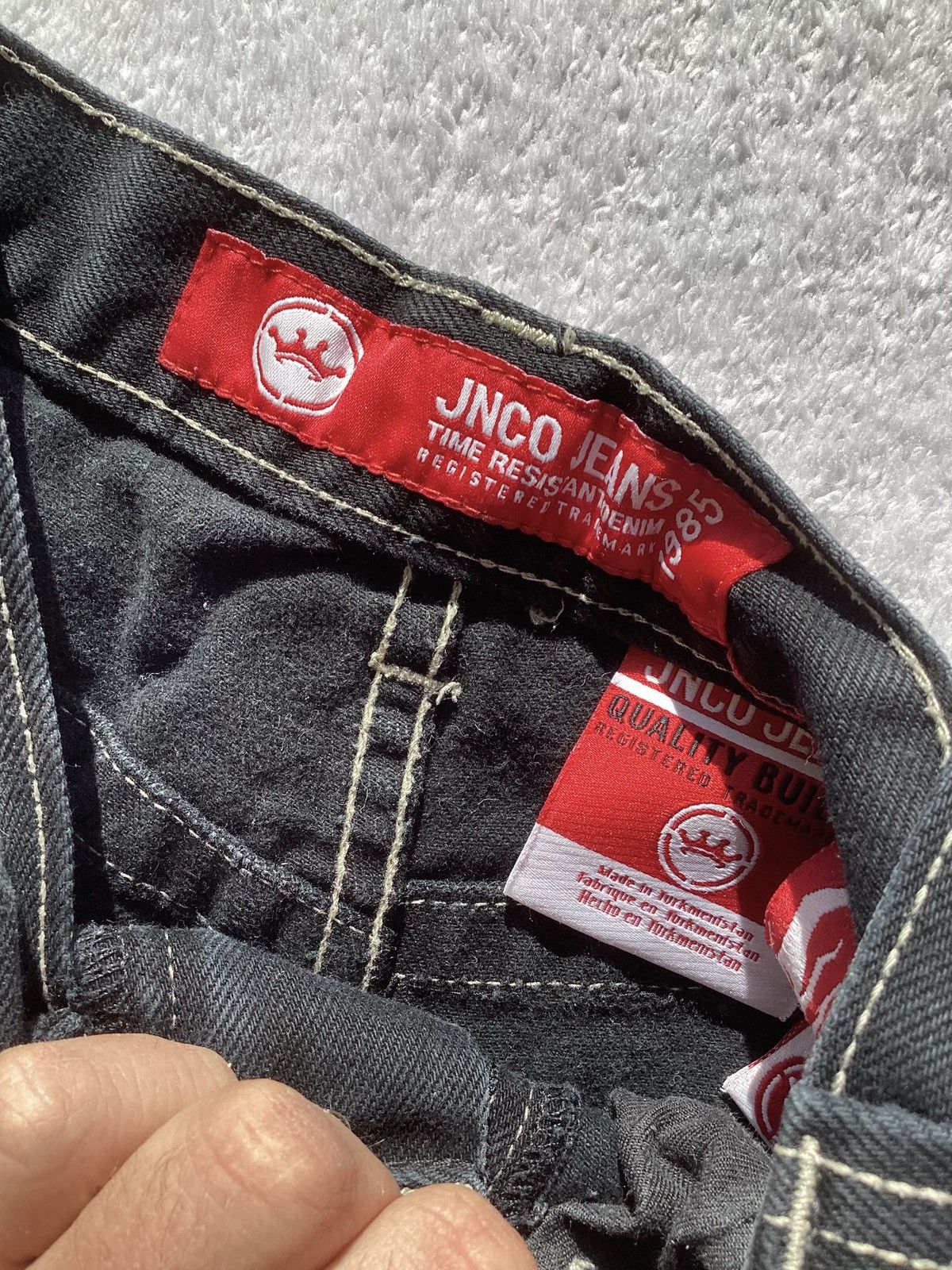 JNCO Vtg Jnco jeans Ying Yang sz 10 kids baggy black denim pants Size US 26 / EU 42 - 4 Thumbnail