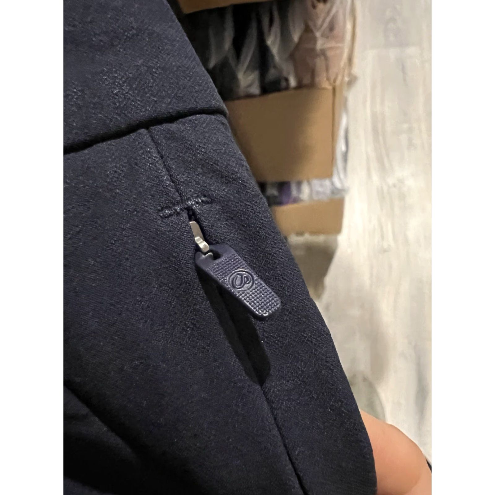 Vintage Mens Slim Fit Navy Blue Chino Pants Office Commute - 30 Regular, Polyester Elastane Cotton, Flat Front, Tapered Leg, Dress Pants, Casual, Men Size US 30 / EU 46 - 3 Thumbnail