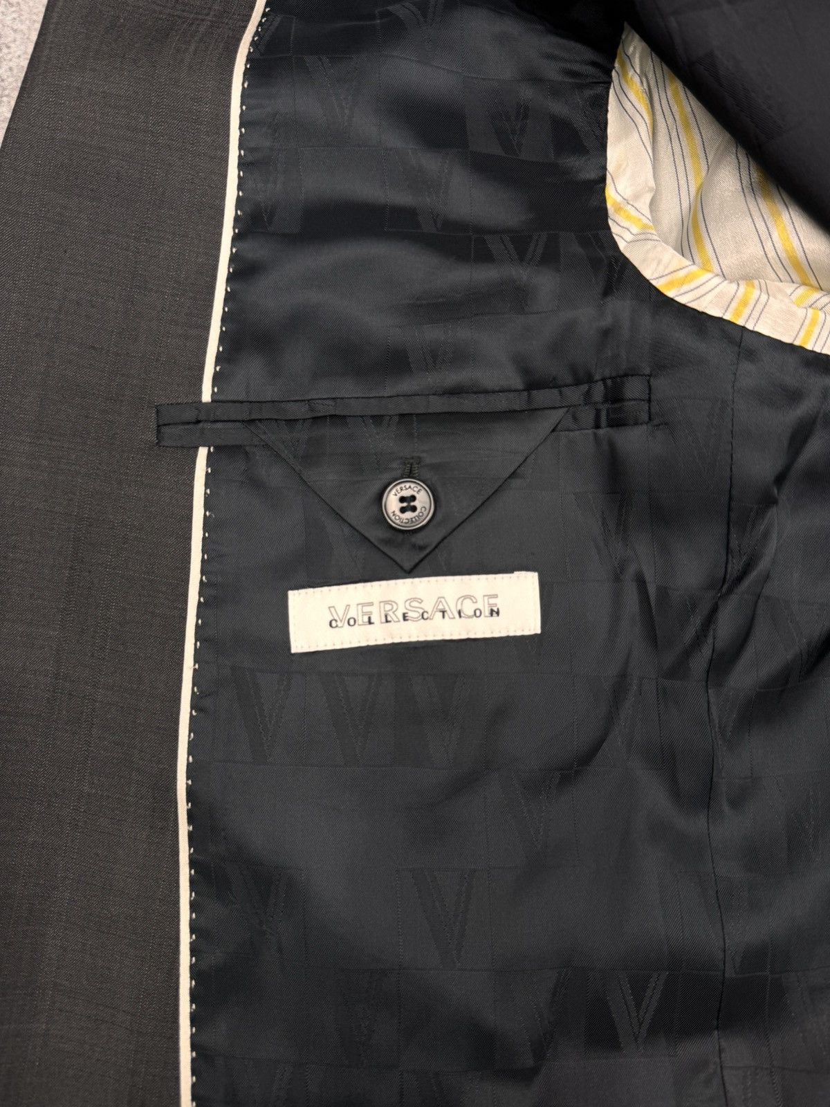 Versace Versace Men Check Suit Set Dark Grey Size M Size 50R - 7 Thumbnail