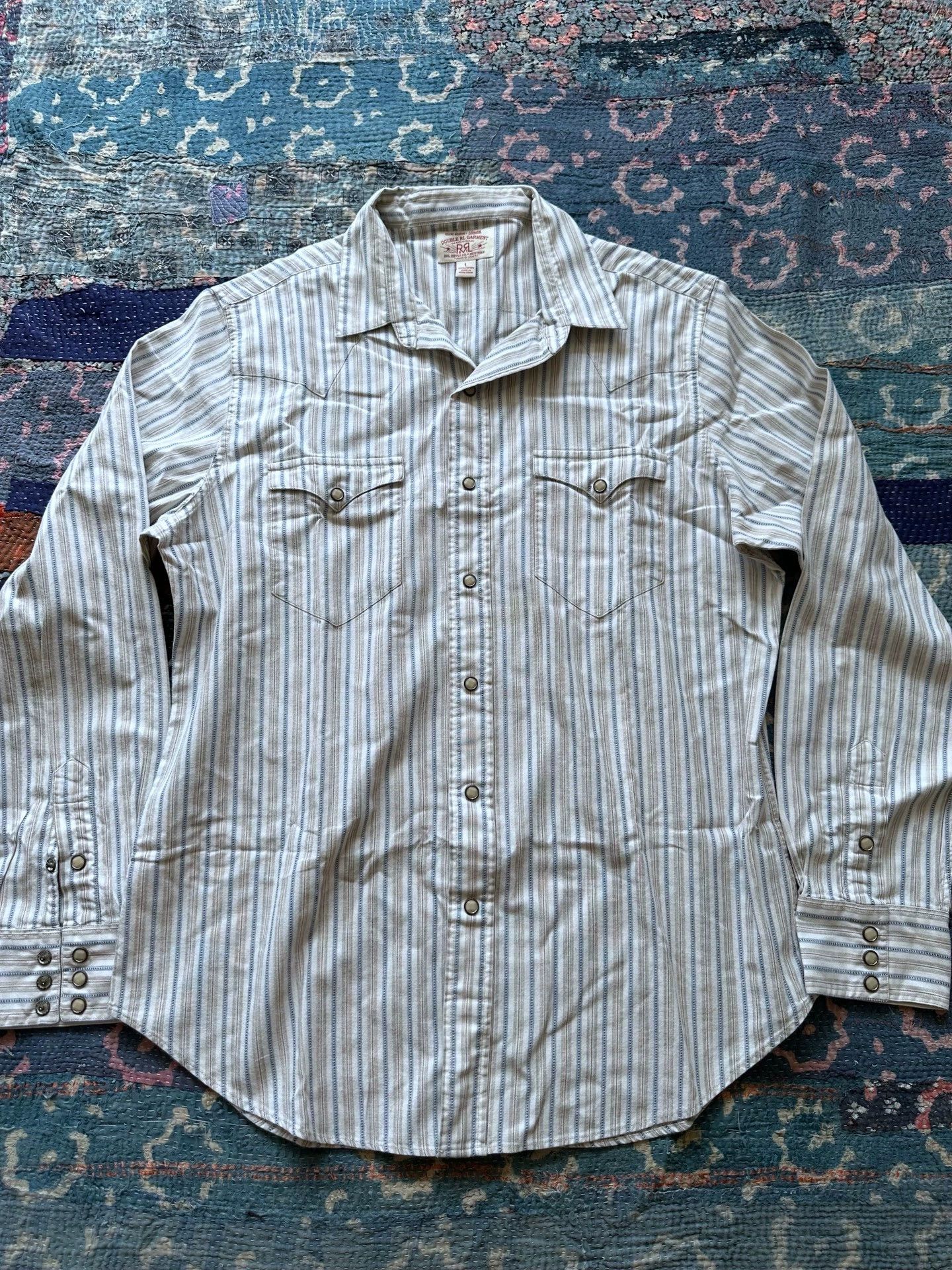RRL Ralph Lauren RRL Vintage Western Striped Shirt L Like New Size US L / EU 52-54 / 3 - 1 Thumbnail