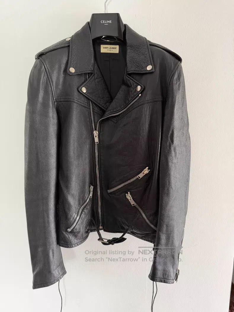 Saint Laurent Paris Saint Laurent Paris Soft Wave Sheepskin Biker Jacket i Size US M / EU 48-50 / 2 - 1 Thumbnail