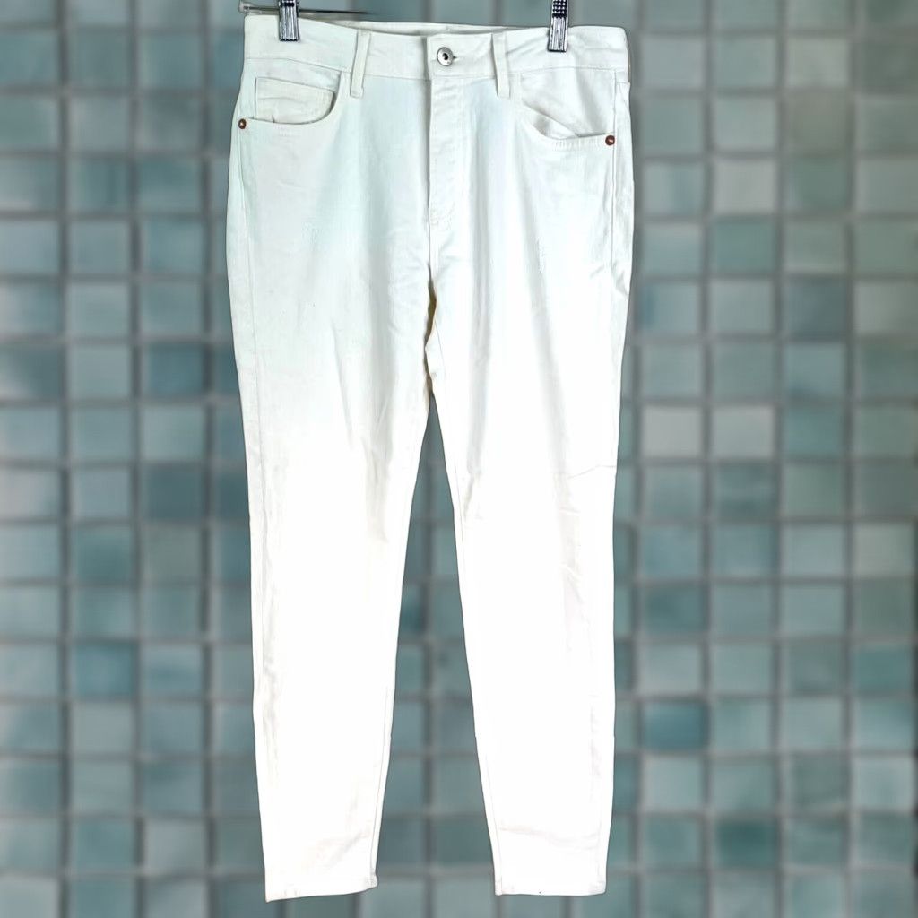 Vintage Pilcro & The Letterpress White Denim Jeans Women's 29 Ankle High Rise 28x28 Size 29" - 1 Thumbnail