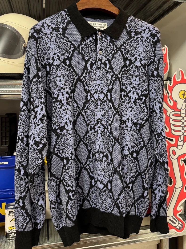 Wacko Maria WACKO MARIA PYTHON KNIT JACQUARD POLO SHIRT 23FW