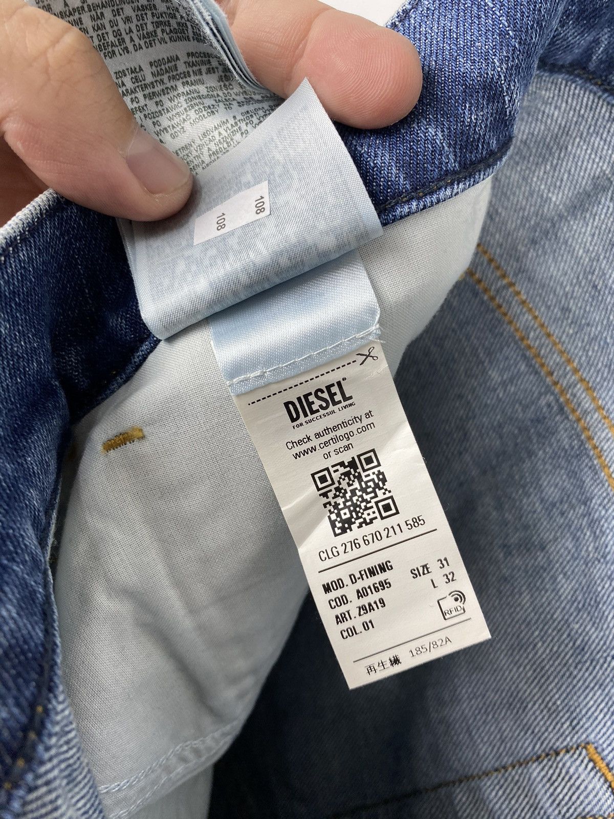 Diesel Diesel Di-Fining Tapered Stretch Jeans size W31 L32 Size US 31 - 13 Thumbnail