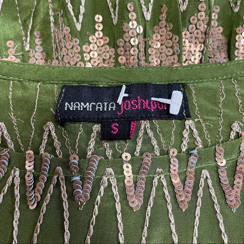 Other New Namrata Joshipura Green Silk Sequins Tunic Blouse Size Size S / US 4 / IT 40 - 7 Thumbnail