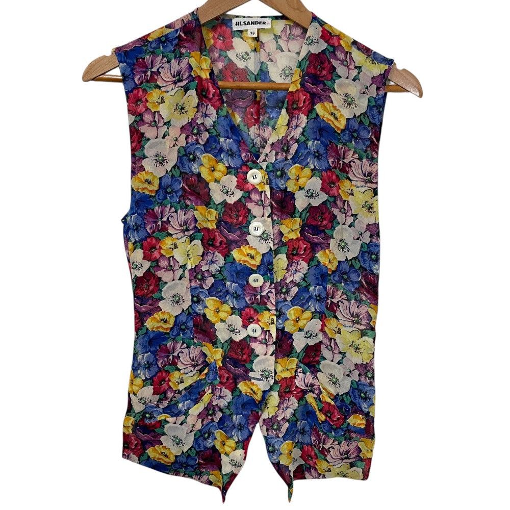 Jil Sander Jil Sander Jil Sander Flower Print Silk Vest Others Tops DUTY FREE for USA Size ONE SIZE - 1 Thumbnail