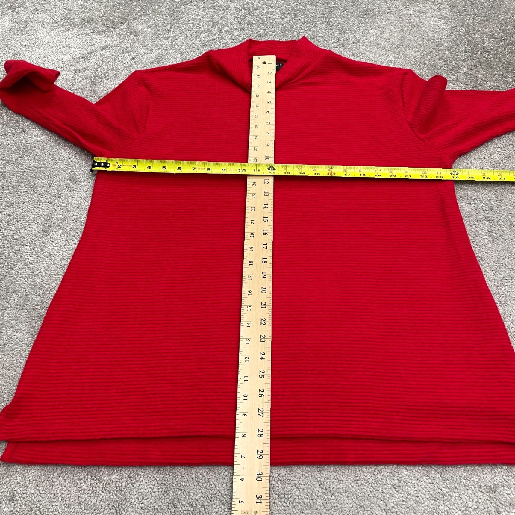 Vintage Lane Bryant Red Mock Neck Knit Pullover Sweater Women 14/16 Tunic Ribbed Casual Solid Fall Winter Spring Summer Long Sleeve Regular Size 16 Size XXL / US 16-18 / IT 52-54 - 7 Thumbnail