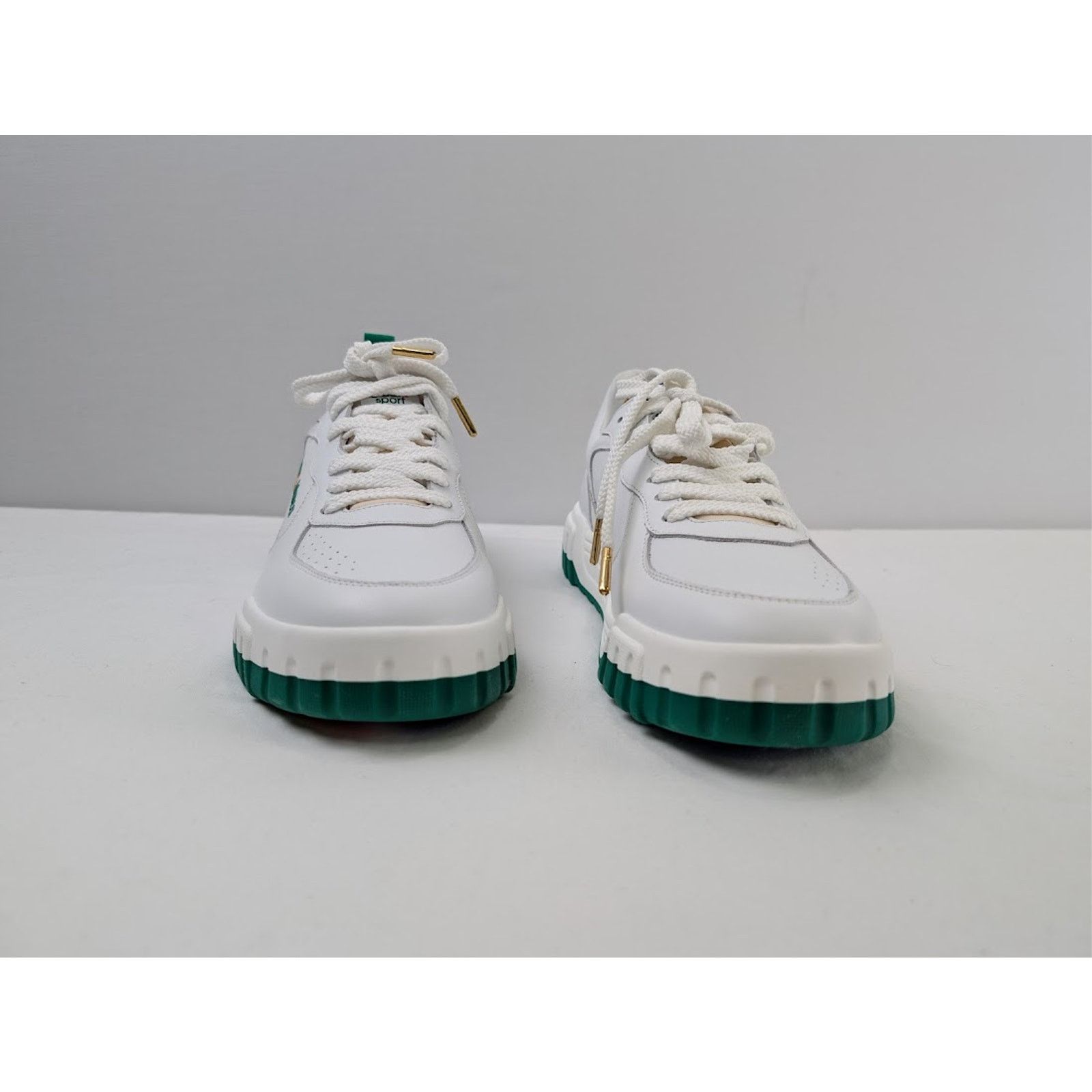 Casablanca o1rshd1 Leather Court Sneaker in White/Green Size US 14 / EU 47 - 5 Thumbnail