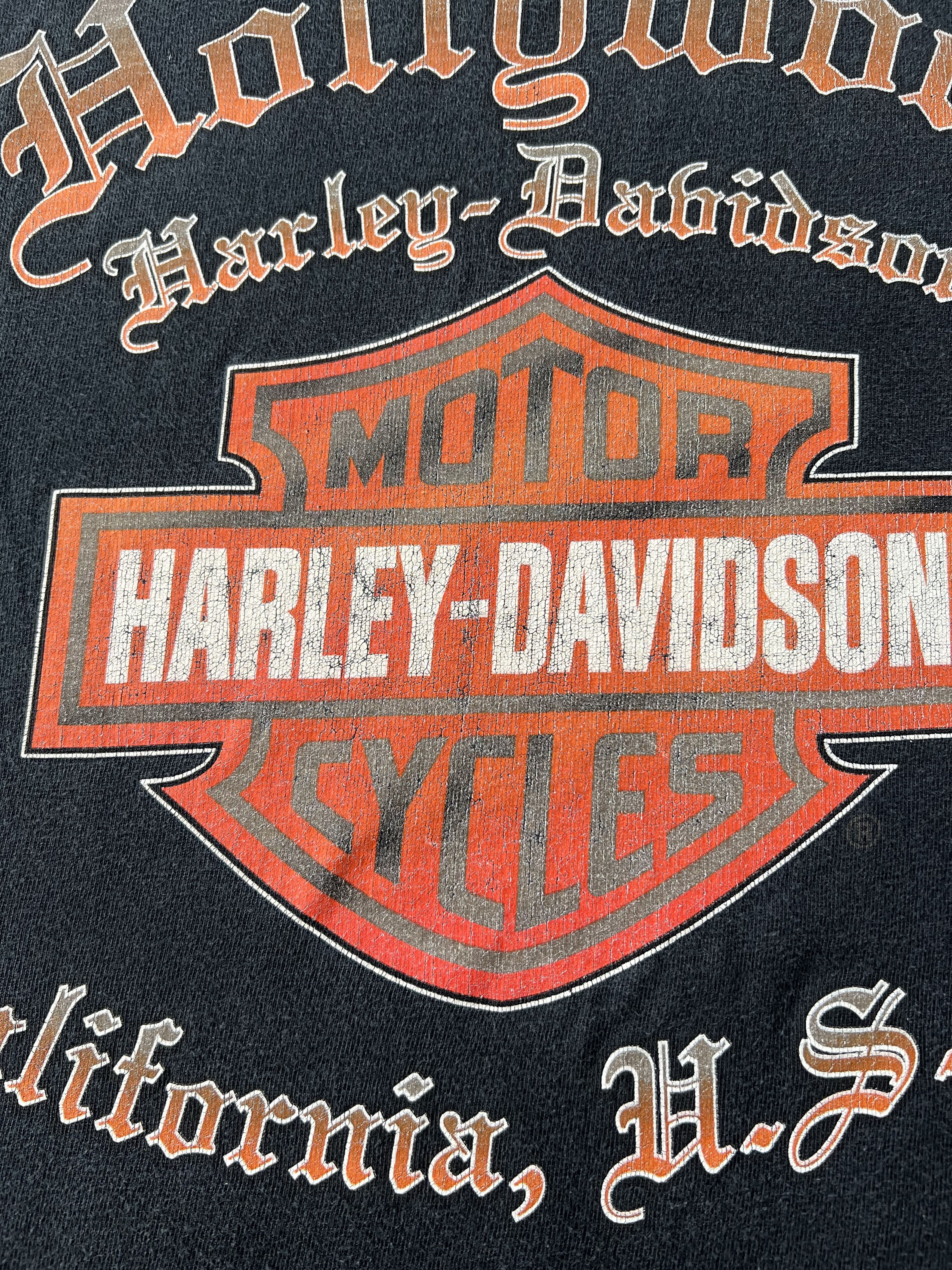 Harley Davidson Vintage 2000s Harley Davidson Eagle Flame Fire Skull T-shirt Size US L / EU 52-54 / 3 - 14 Thumbnail