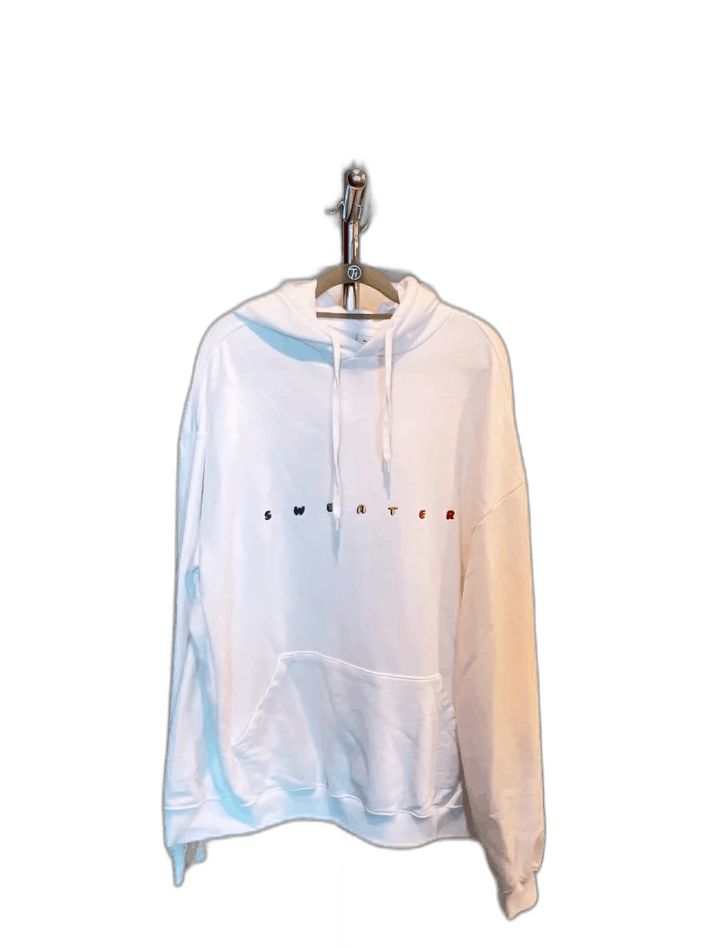 Vetements vetements white hooded sweatshirt with rainbow embroidery Size US XS / EU 42 / 0 - 1 Thumbnail