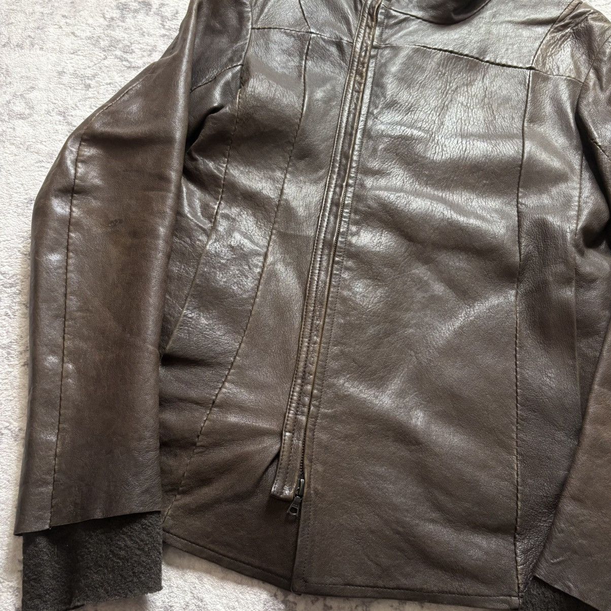 Isaac Sellam Experience Isaac Sellam Lambskin Leather Wool Layered Jacket | Size S Size US S / EU 44-46 / 1 - 3 Thumbnail