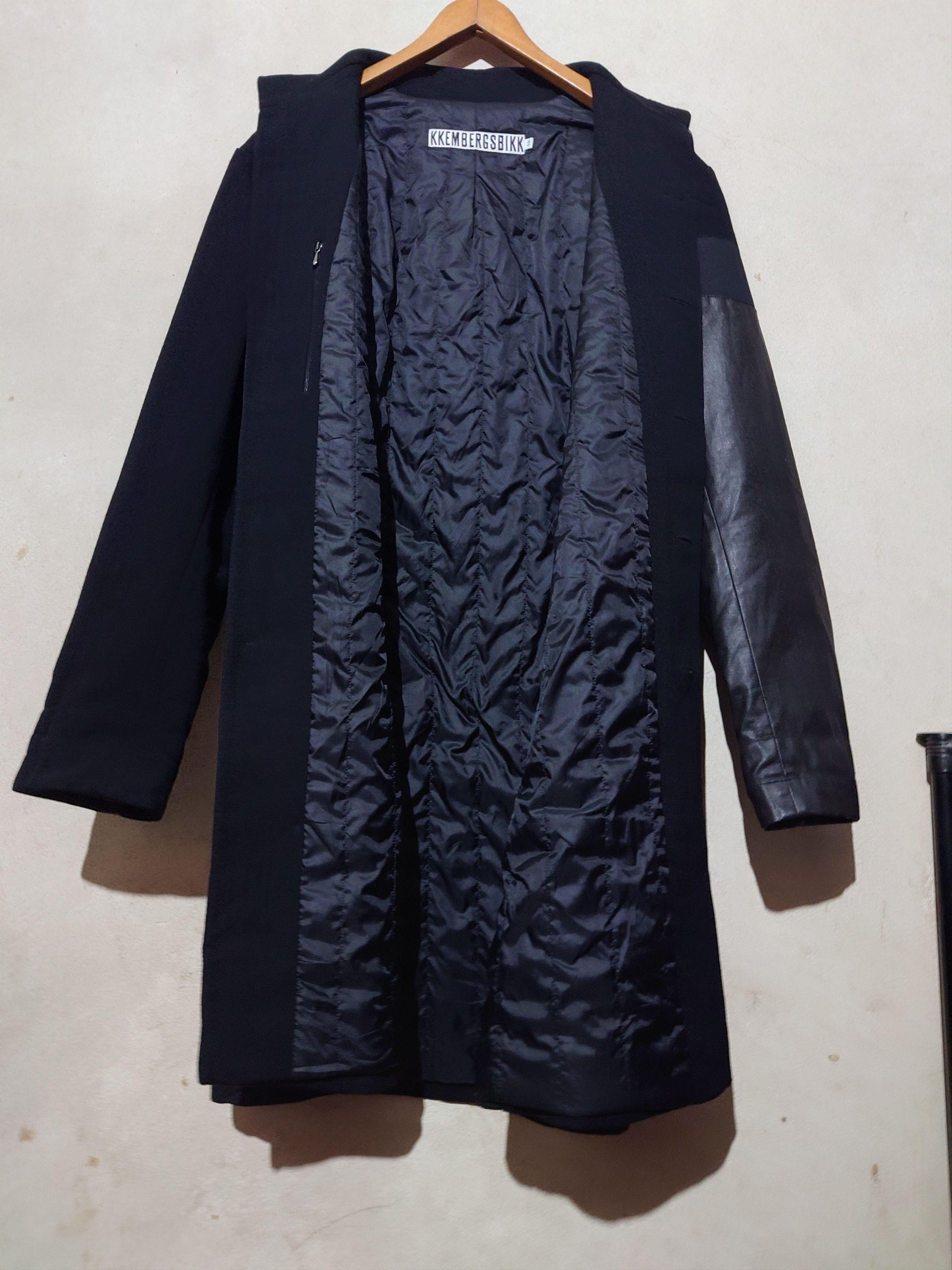 Dirk Bikkembergs Dirk Bikkembergs Panelled Wool and Leather Coat Size US M / EU 48-50 / 2 - 2 Thumbnail