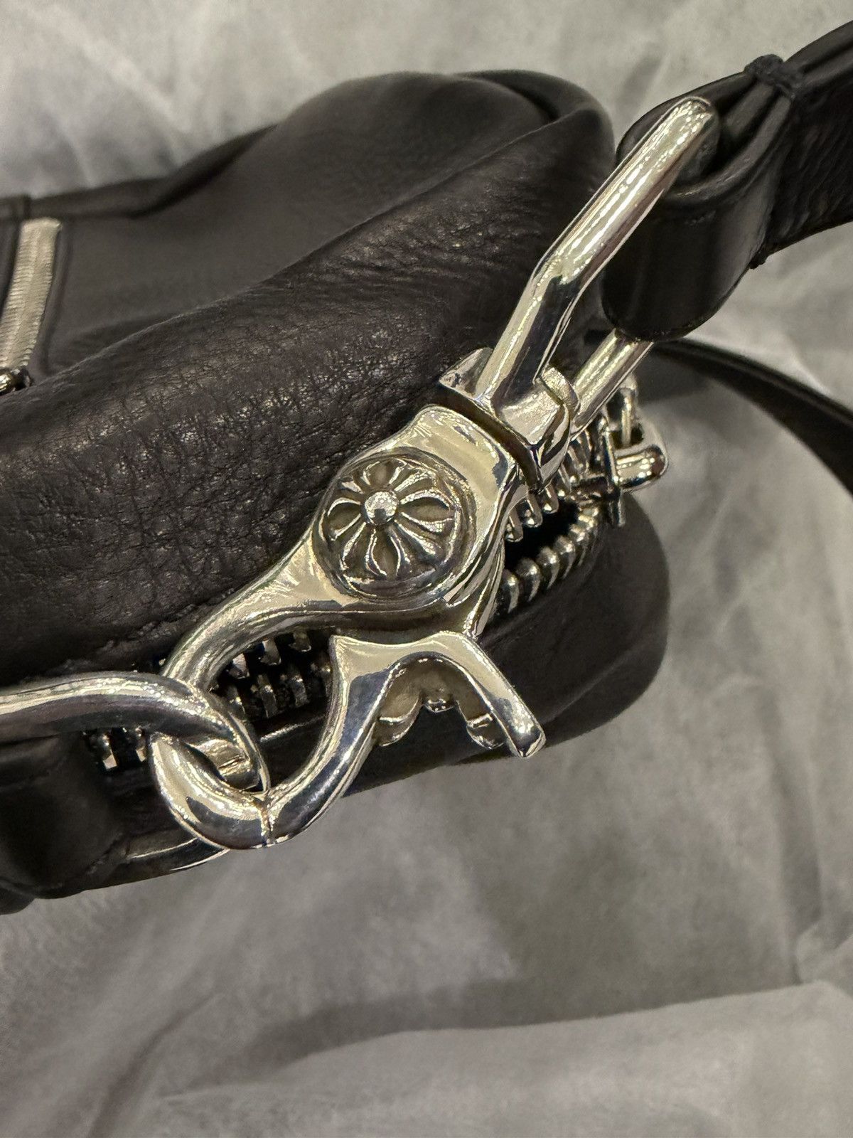 Chrome Hearts Chrome Hearts Taka Mini Black Leather Triple Cross Patch Size ONE SIZE - 5 Thumbnail