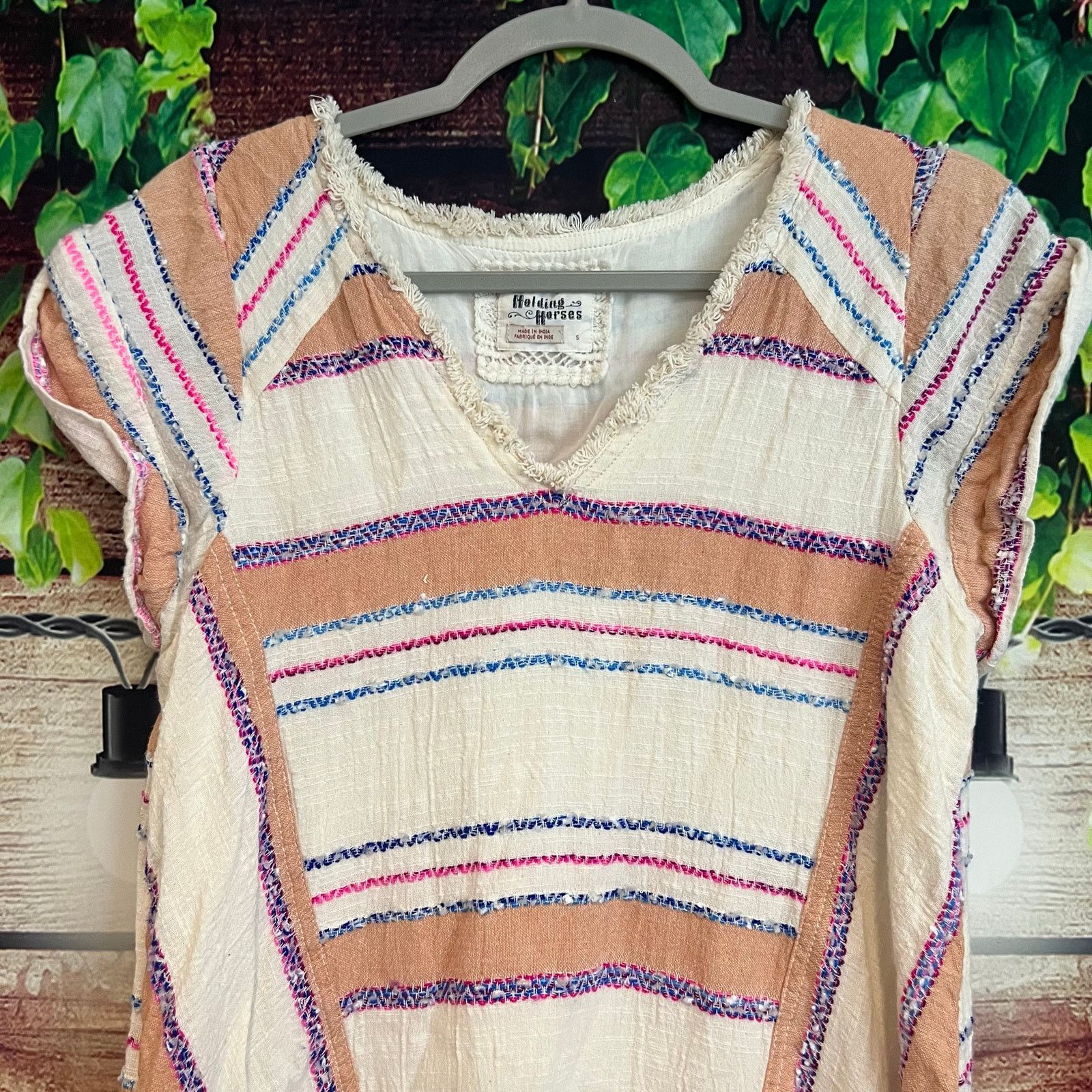 Anthropologie Anthropologie Holding Horses Elira Striped Dress Boho Fringe Size S / US 4 / IT 40 - 4 Thumbnail