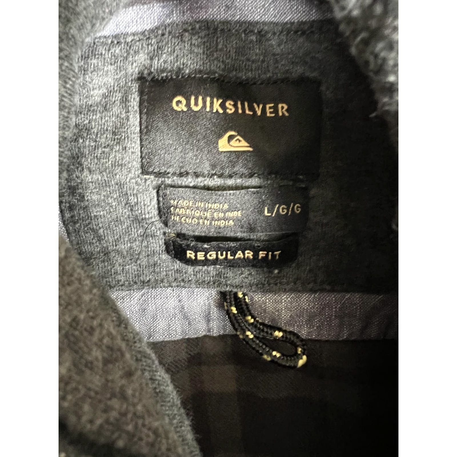 Quiksilver Quiksilver Shirt Mens Large Gray Plaid Hooded Flannel Long Sleeve Button Up Size US L / EU 52-54 / 3 - 7 Thumbnail