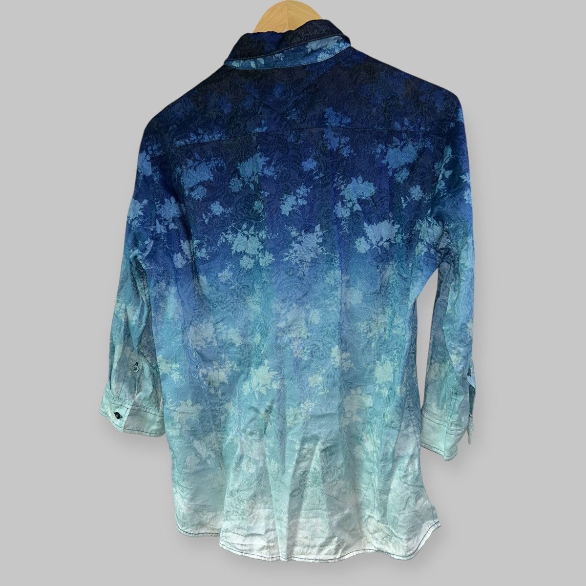 Tornado Mart Floral Cotton Two Tone Print Button Up Longsleeve Shirt Size M / US 6-8 / IT 42-44 - 4 Thumbnail