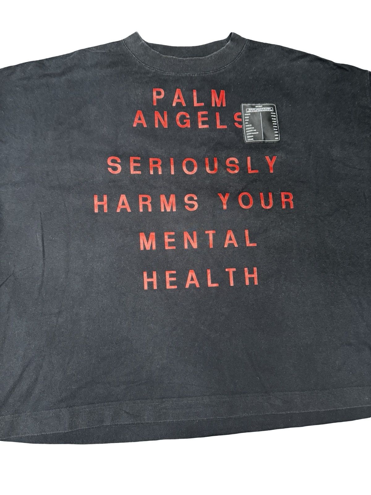 Palm Angels Palm Angels Mental Health Black Tee Red Print Size L Size US L / EU 52-54 / 3 - 1 Thumbnail