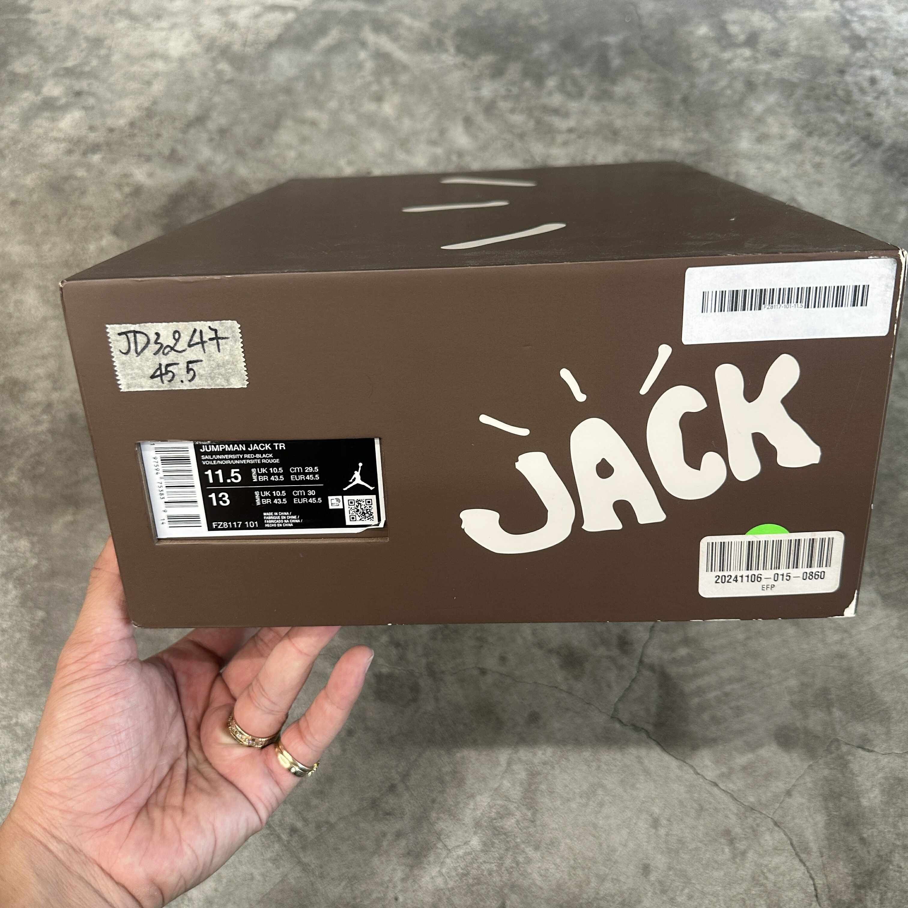 Nike Travis Scott x Air Jordan Jordan Jumpman Jack TR Uni Red Size US 11.5 / EU 44-45 - 8 Thumbnail