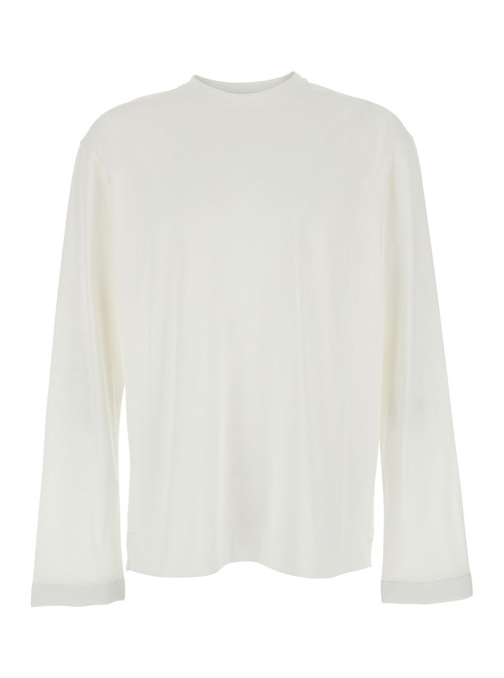 Jacquemus 'Le T-Shirt Rond Carre' White Long Sleeve T-Shirt with Round Neck and Tone-on-Tone Logo Embroidery in Tech Fabric for Men Size US L / EU 52-54 / 3 - 1 Thumbnail