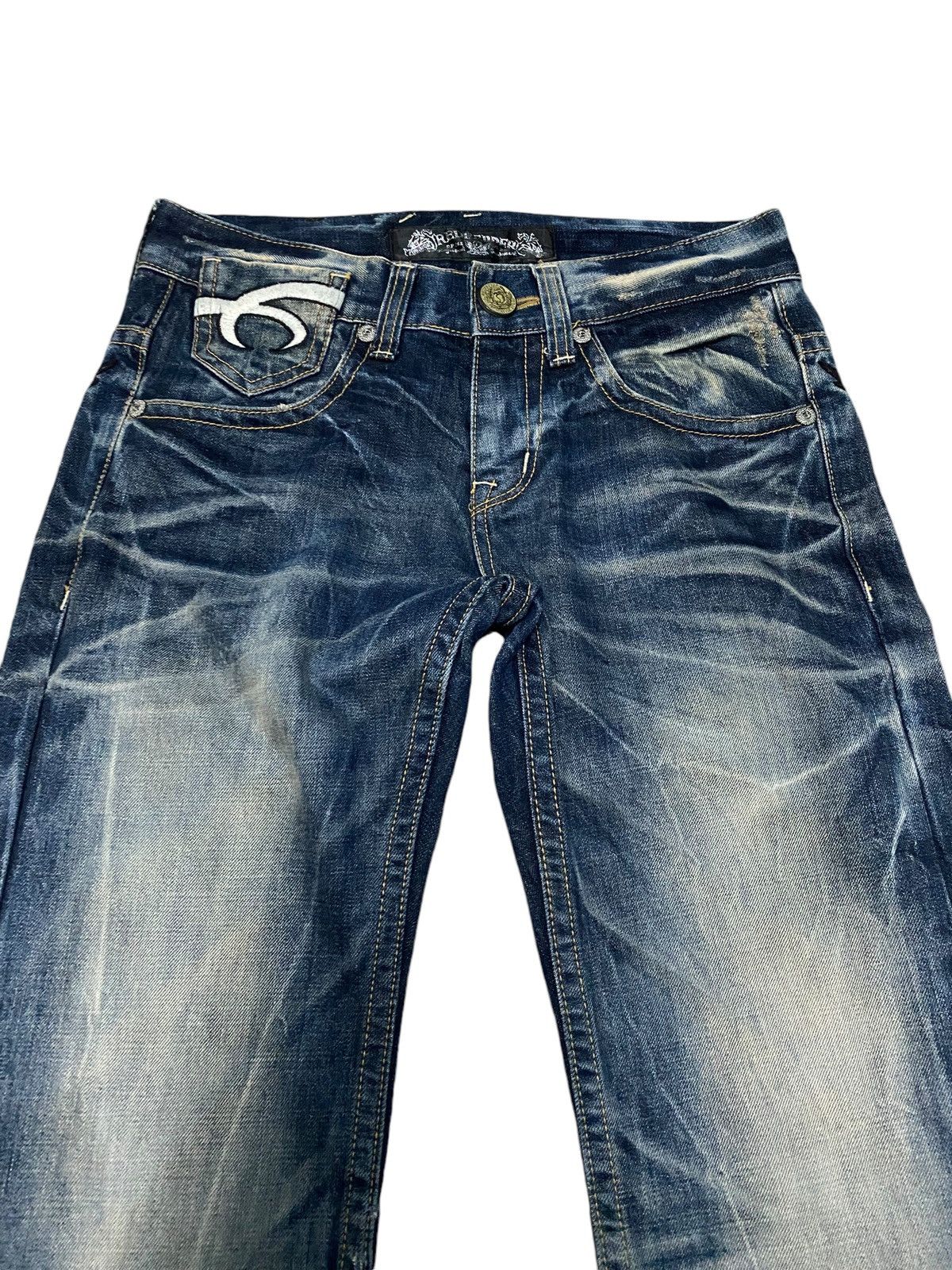 Japanese Brand Red peppers skulls x designer flare jeans Size US 32 / EU 48 - 7 Thumbnail