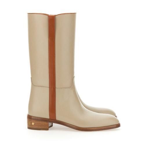 image of Gucci Boots Leather Brushed Oatmeal/carnelian in Beige, Men's (Size 13)