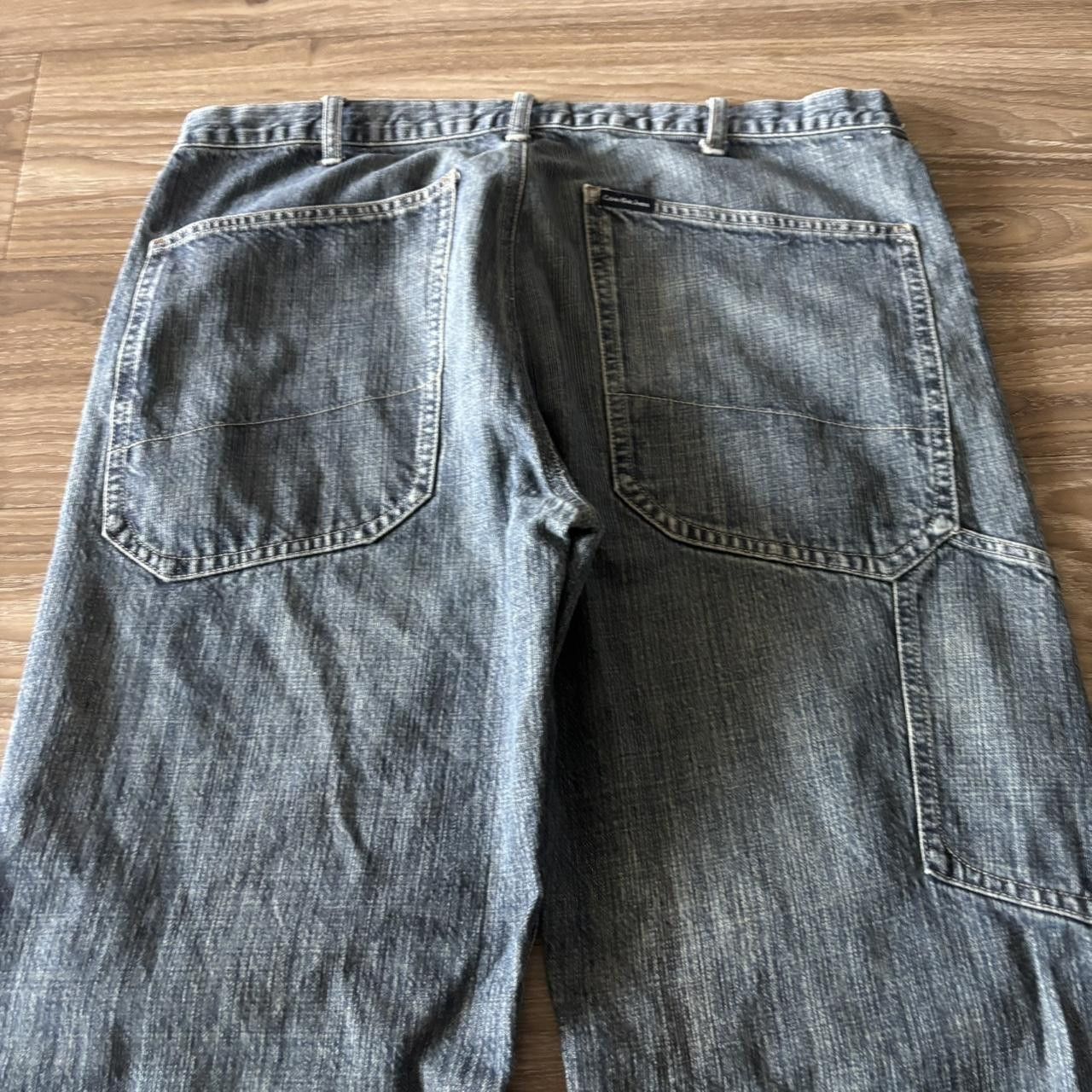 Calvin Klein Crazy Vintage Y2K/2000s Baggy Grunge Calvin Klein Dark Wash Denim Jeans! 38x34 Size US 38 / EU 54 - 7 Thumbnail