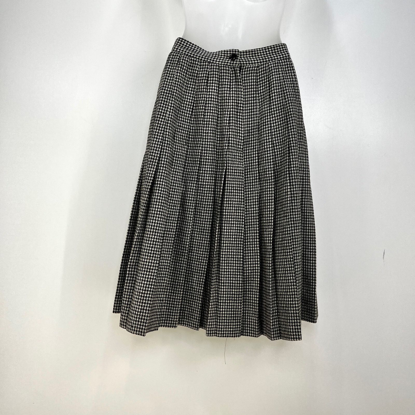 Vintage Vintage Houndstooth Wool Pleated Skirt Size 28" / US 6 / IT 42 - 7 Thumbnail