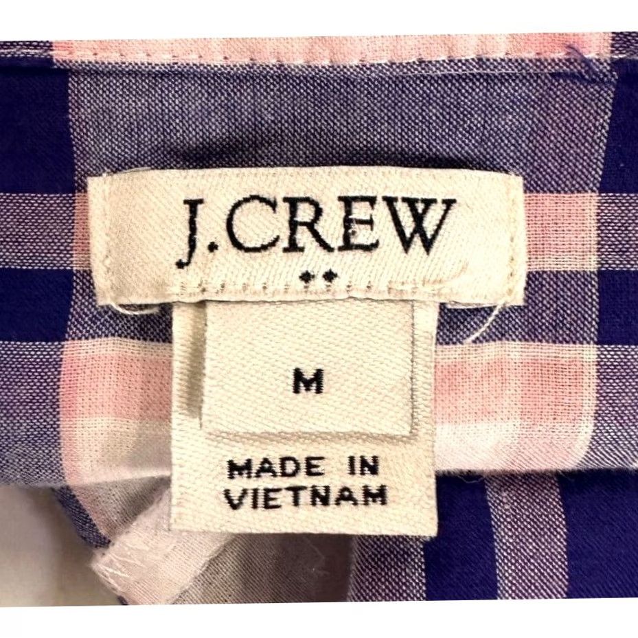 J.Crew J.CREW Button-Up Shirt Womens Medium Purple Plaid Long Sleeve Pockets Ladies Size M / US 6-8 / IT 42-44 - 4 Thumbnail