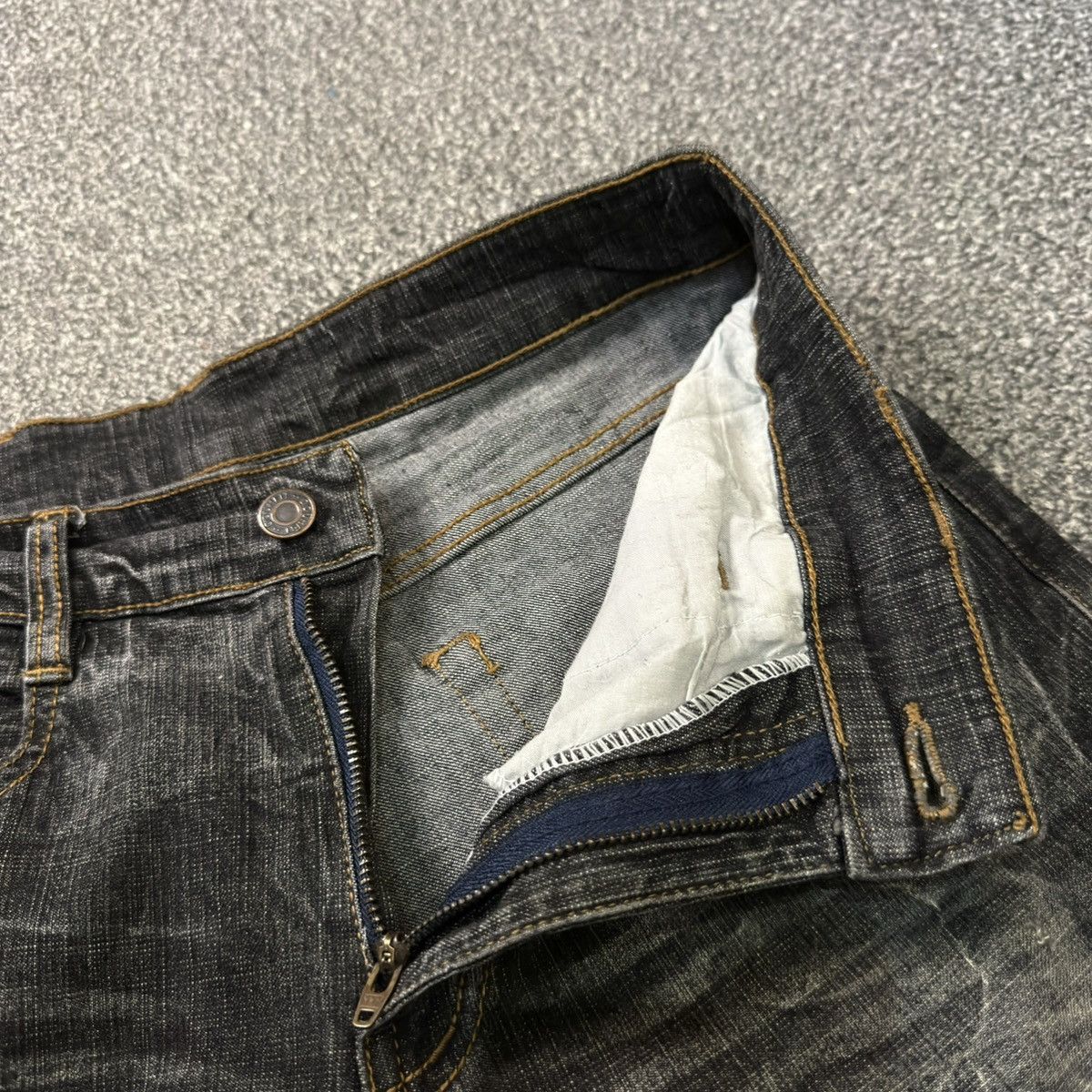 Le Grande Bleu (L.G.B.) 🔥🇯🇵 Y2K Japanese D-Douh Wash Out Punk Grunge Distressed Denim Size US 29 - 14 Thumbnail