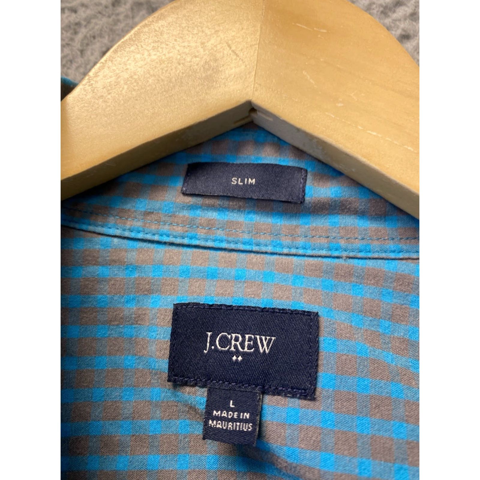 J.Crew VINTAGEJ. Crew Button-Down Shirt Men’s L Turquoise Gray Plaid Slim /0126 Size US L / EU 52-54 / 3 - 4 Thumbnail