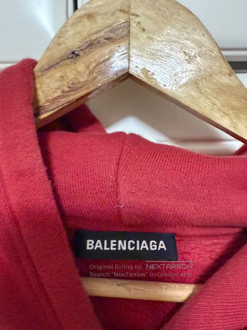 Balenciaga Balenciaga Hooded Red Sweatshirt Size US S / EU 44-46 / 1 - 2 Thumbnail