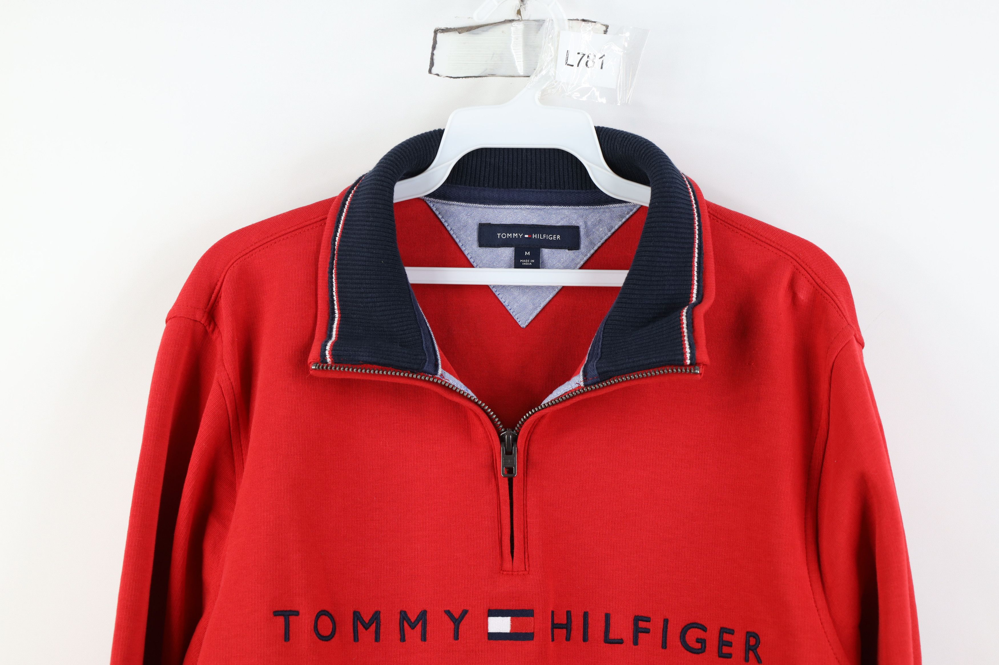 Tommy Hilfiger Vintage Y2K Tommy Hilfiger 1/4 Half Zip Pullover Sweatshirt Size US M / EU 48-50 / 2 - 2 Thumbnail