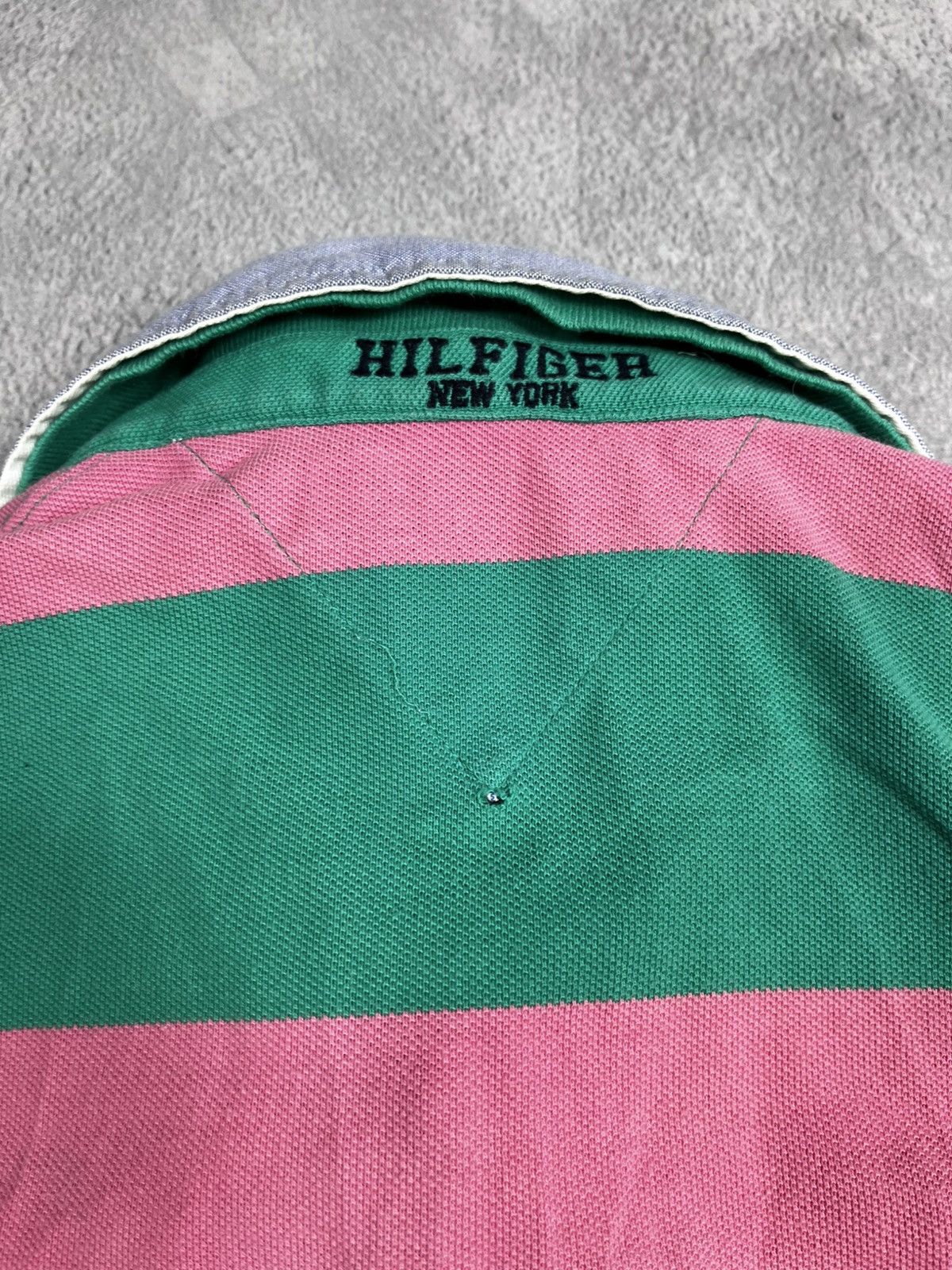 Tommy Hilfiger Vintage Y2K Tommy Hilfiger NY big logo striped 1/4 polo tee Size US M / EU 48-50 / 2 - 8 Thumbnail
