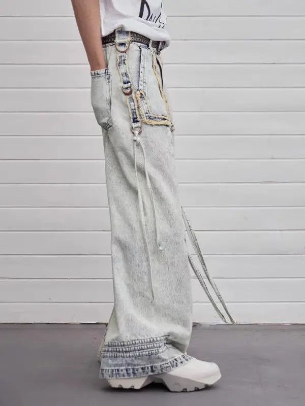 VIBE High Street Washed Pioneer Heavy Industry Loose Jeans Size US 34 / EU 50 - 3 Thumbnail