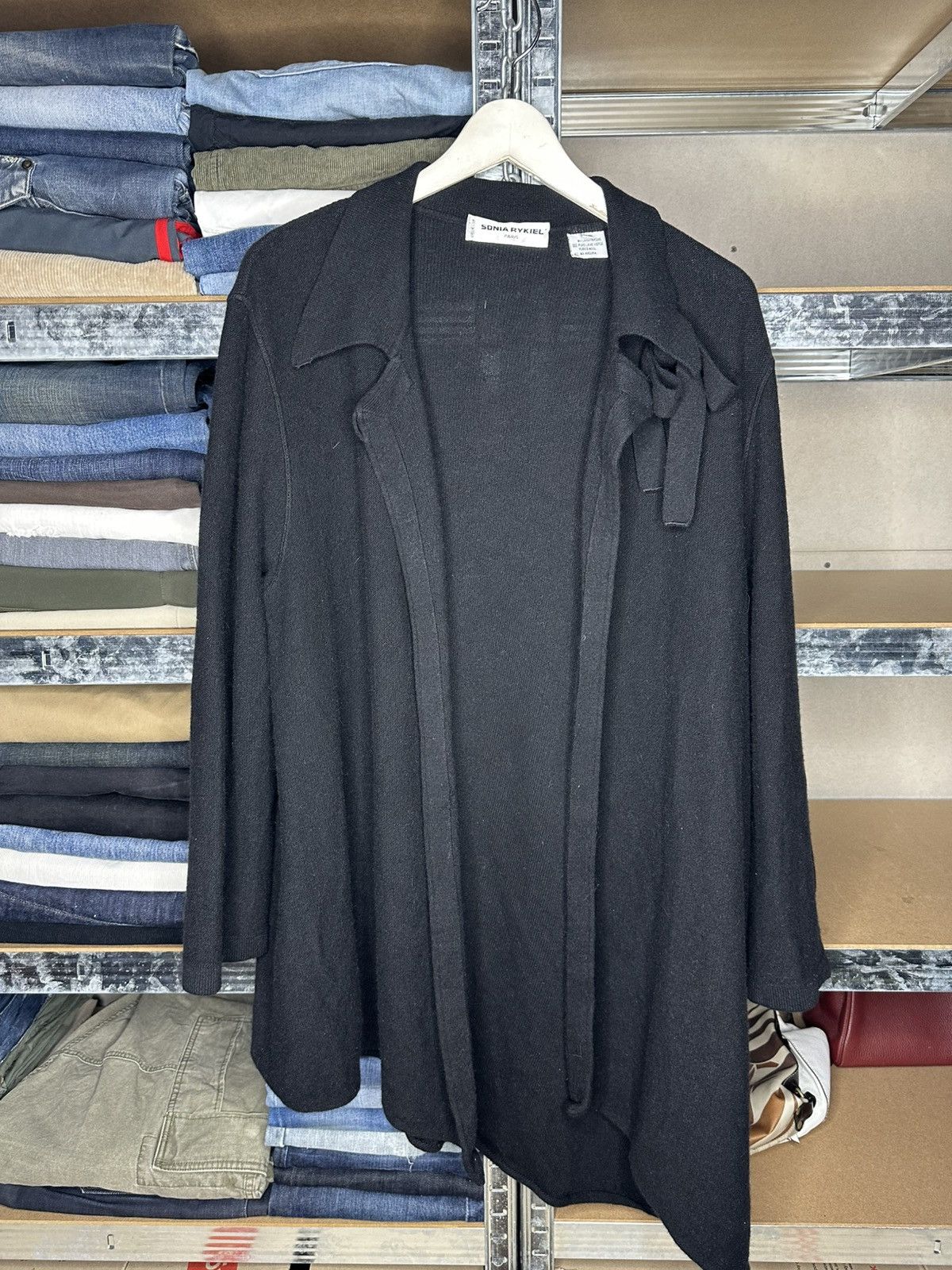 Sonia Rykiel Sonia Rykiel Paris Wool Knit Cardigan Top Asymmetric Bow Size L / US 10 / IT 46 - 2 Thumbnail