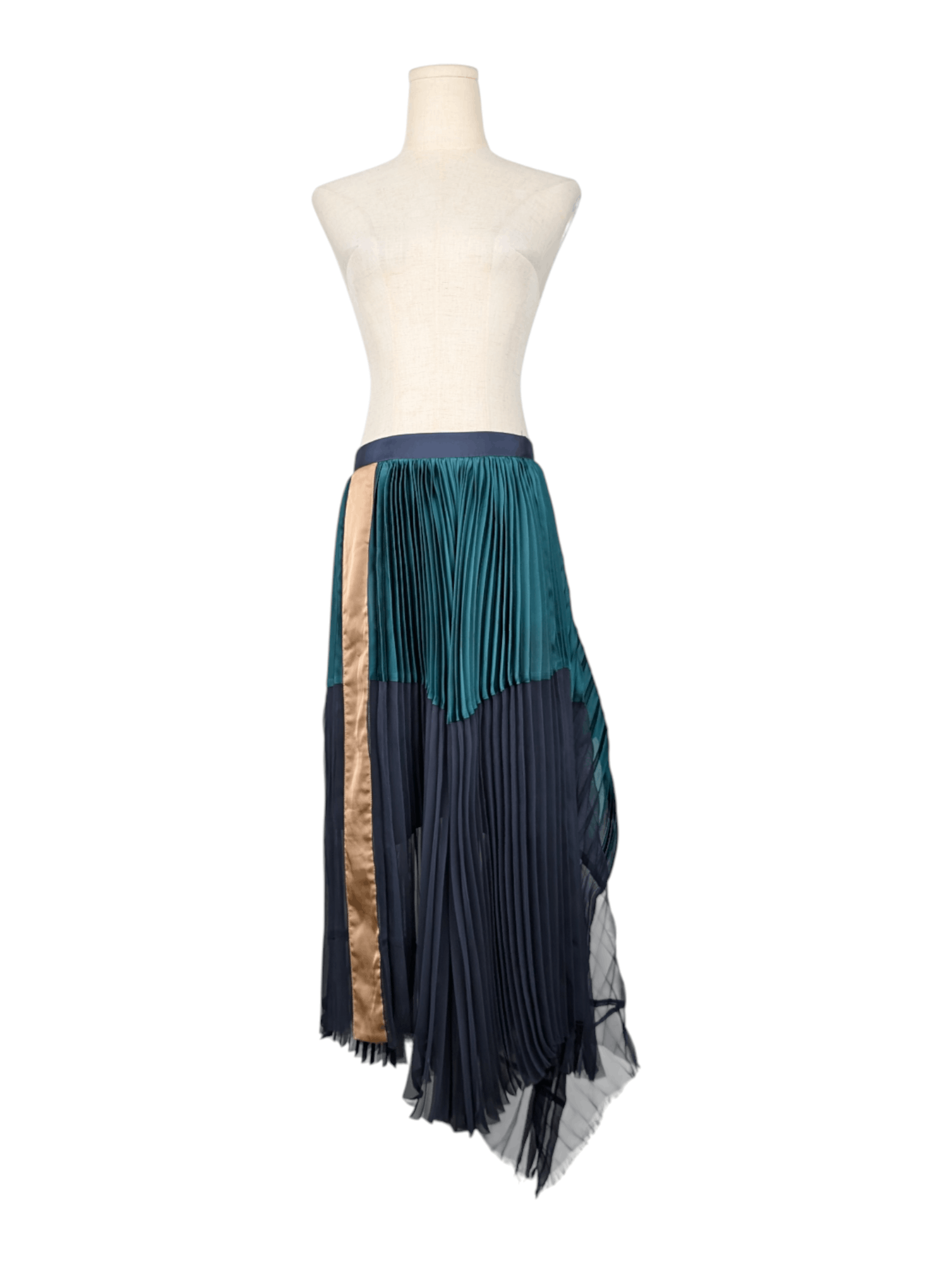 Sacai Sacai Green Sheer Pleated Midi Skirt Size 26" / US 2 / IT 38 - 1 Thumbnail