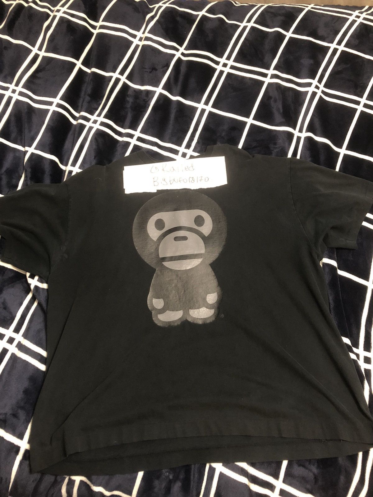 image of Bape x Nigo Big Baby Milo Tee in Black, Men's (Size 2XL)