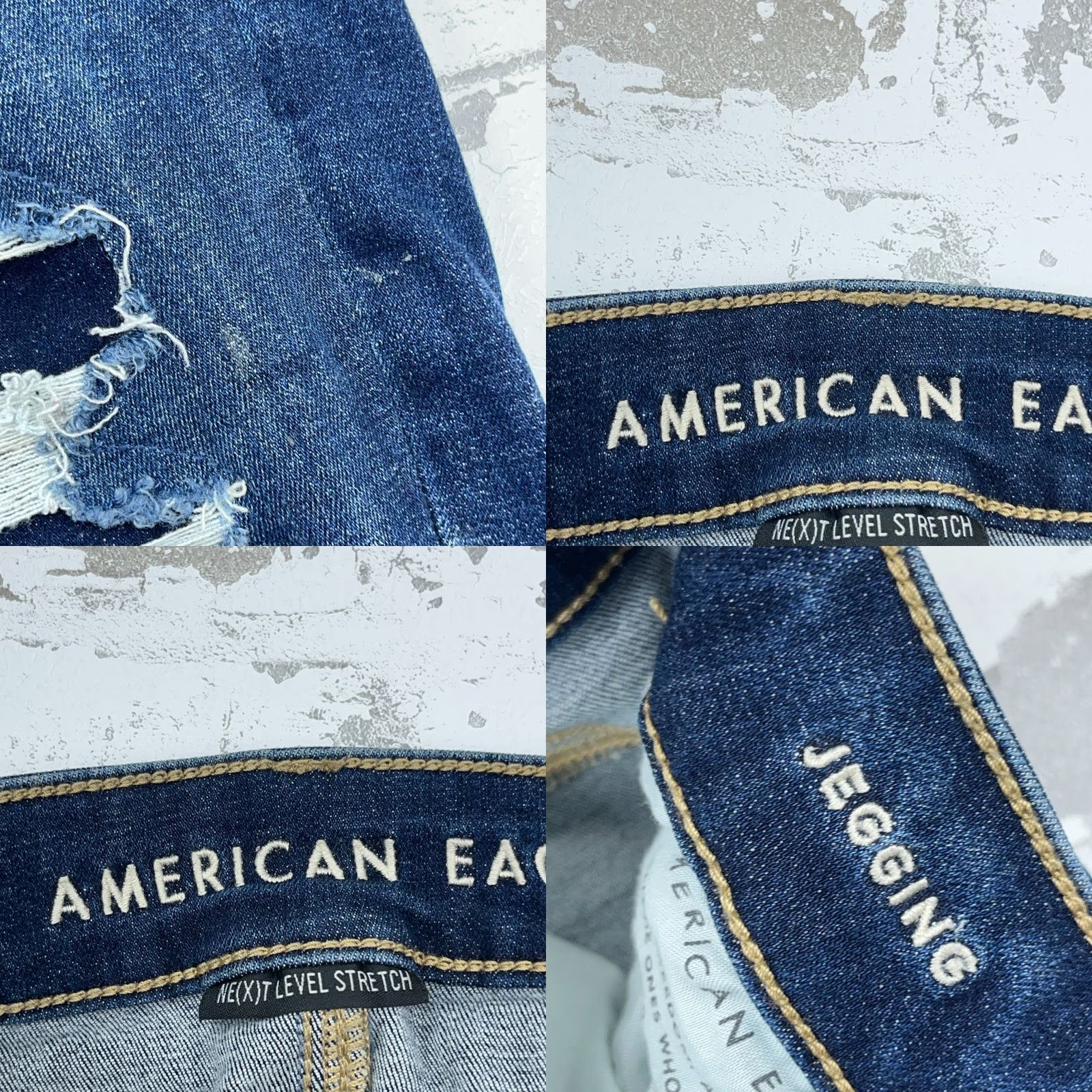 American Eagle Outfitters American Eagle Outfitters Jeans Jegging Women's size 4 Dark Wash Distressed Pockets 5-Pocket Stretch Mid Rise Blue Jeans A93 Size 27" / US 4 / IT 40 - 9 Thumbnail