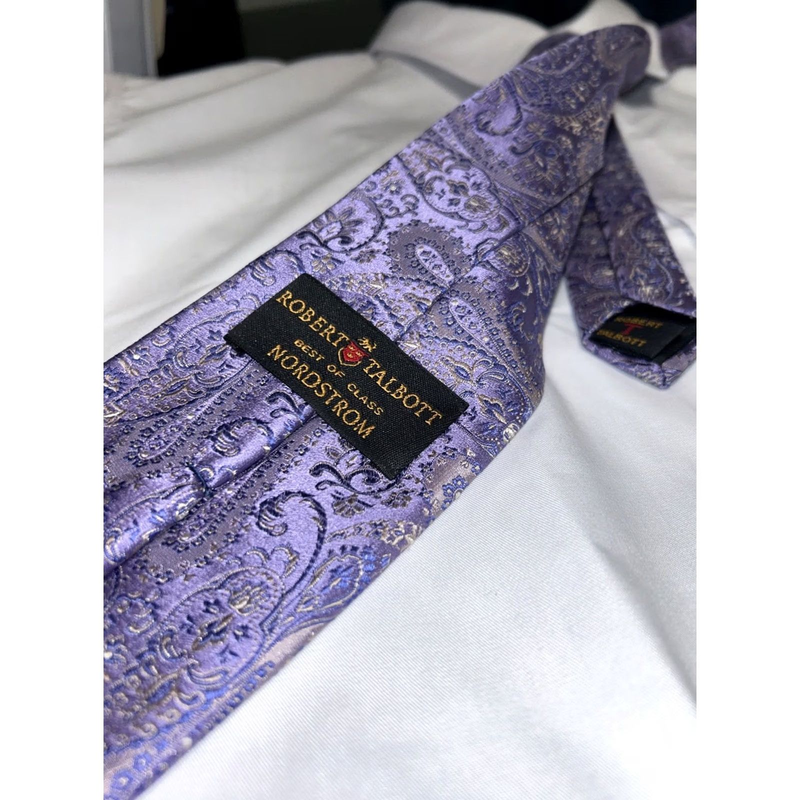 Robert Talbott Robert Talbott Tie Mens Blue Paisley Silk 60" Long EUC Size ONE SIZE - 2 Thumbnail