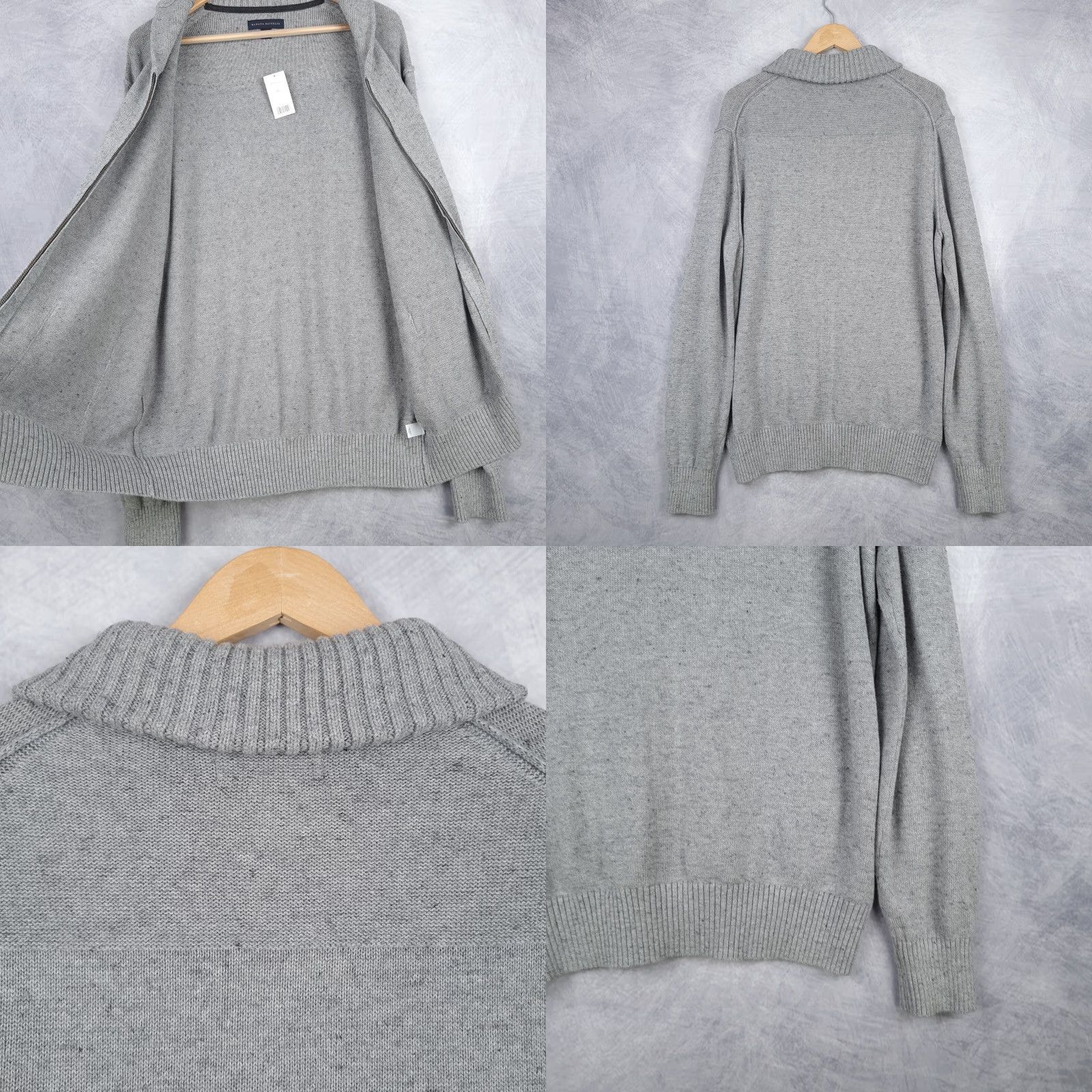Banana Republic Banana Republic Cardigan Sweater Mens XL Gray Full Zip Shawl Collar Pockets NWT Size US XL / EU 56 / 4 - 9 Thumbnail