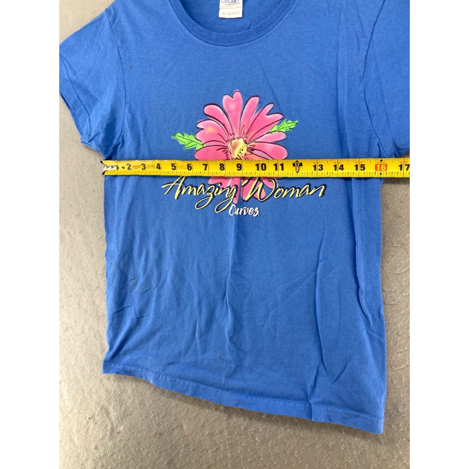 Vintage VINTAGE Curves Womens TShirt Small Blue Daisy Amazing Woman Floral Y2K Size S / US 4 / IT 40 - 3 Thumbnail