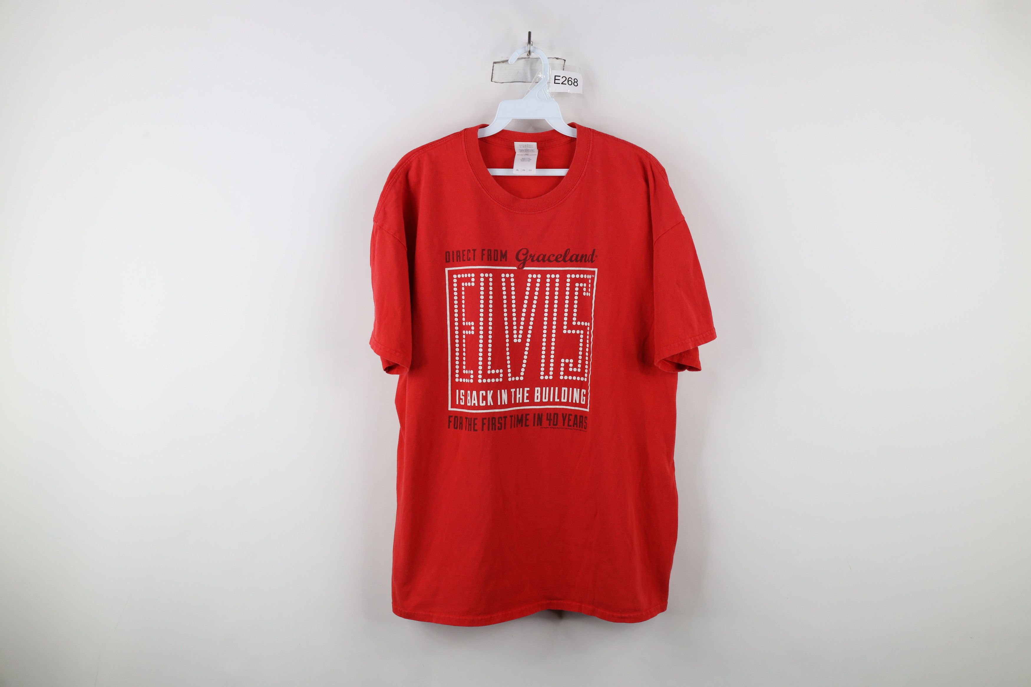 Vintage Vintage Y2K Direct From Graceland Elvis Presley T-Shirt Red Size US XL / EU 56 / 4 - 1 Thumbnail