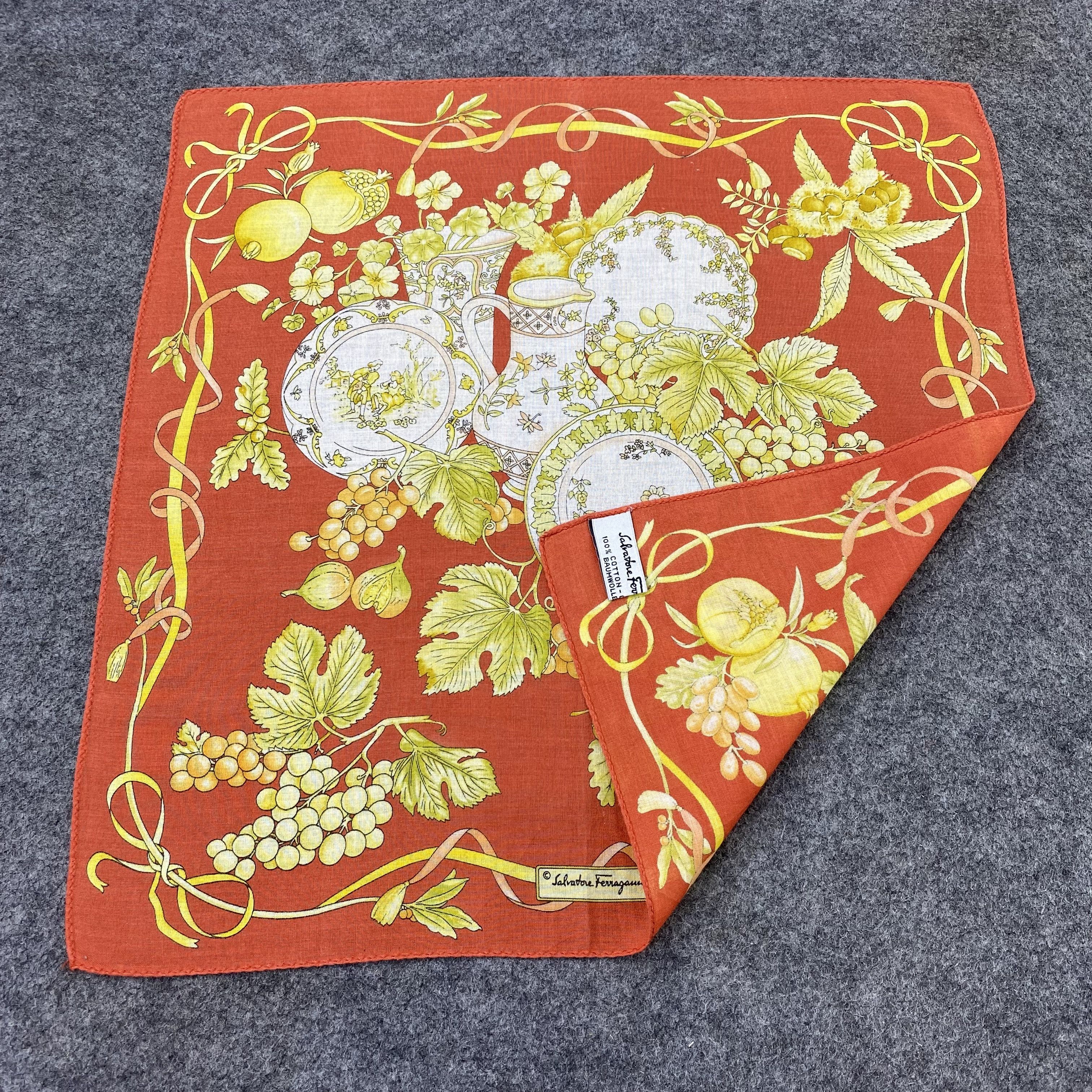 Salvatore Ferragamo Salvatore Ferragama Handkerchief Neckerchief Bandana-B1816 Size ONE SIZE - 5 Thumbnail