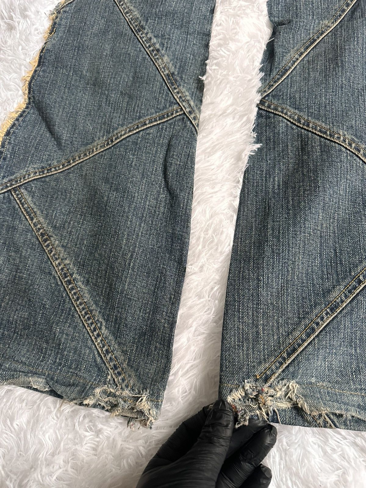 Tornado Mart Tornado Mart Side Fur Flare Denim Jeans Size US 31 - 12 Thumbnail