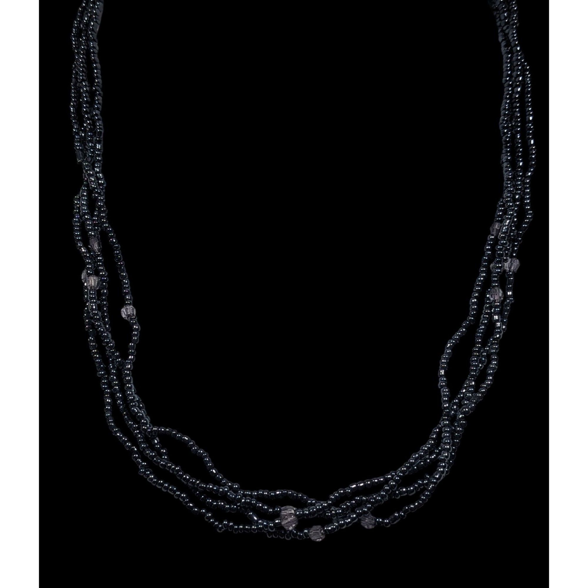 Other Simple Gothic Glass Beaded Multilayer Necklace With Subtle M Size ONE SIZE - 4 Thumbnail