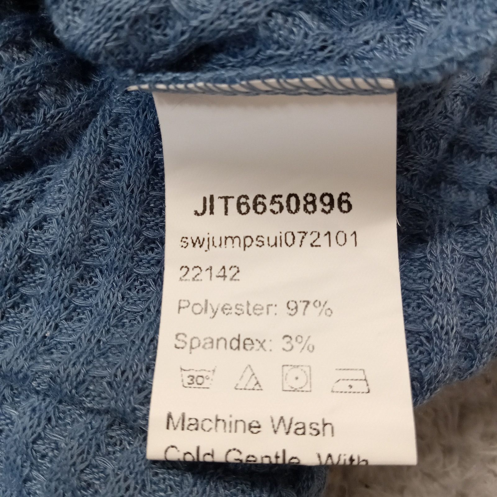 & Other Stories Women's Waffle Romper XS Blue Tie Polyester Cotton Size 27" / US 4 / IT 40 - 4 Thumbnail