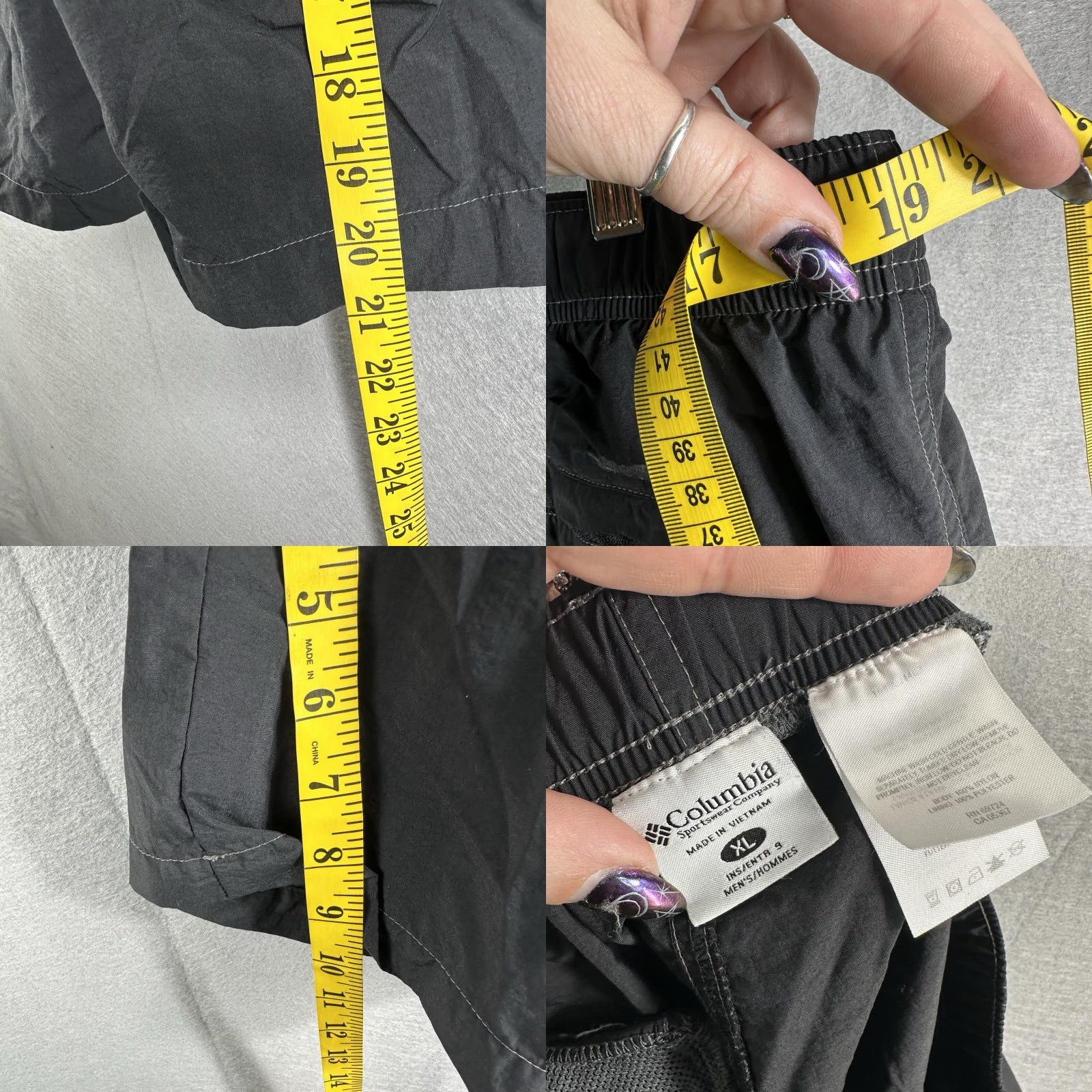 Vintage Columbia Mens XL Shorts Pull On Outdoor Cargo Pocket Black Lightweight Polyester Inseam 9in Classic Fit Size US 36 / EU 52 - 9 Thumbnail