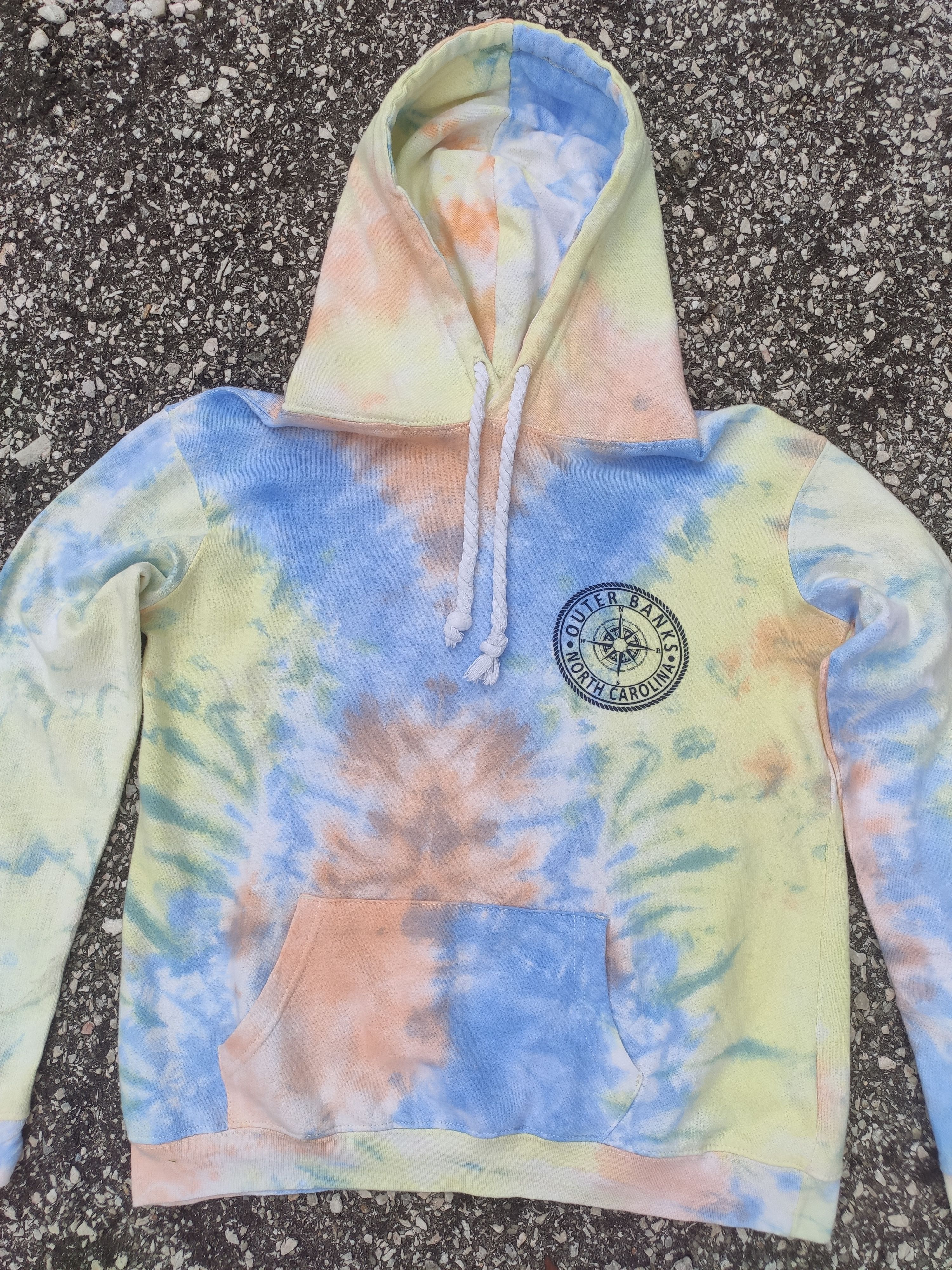 Japanese Brand Tie Dye Pullover Stone Island Logo Inspired Hoodie Size M / US 6-8 / IT 42-44 - 2 Thumbnail