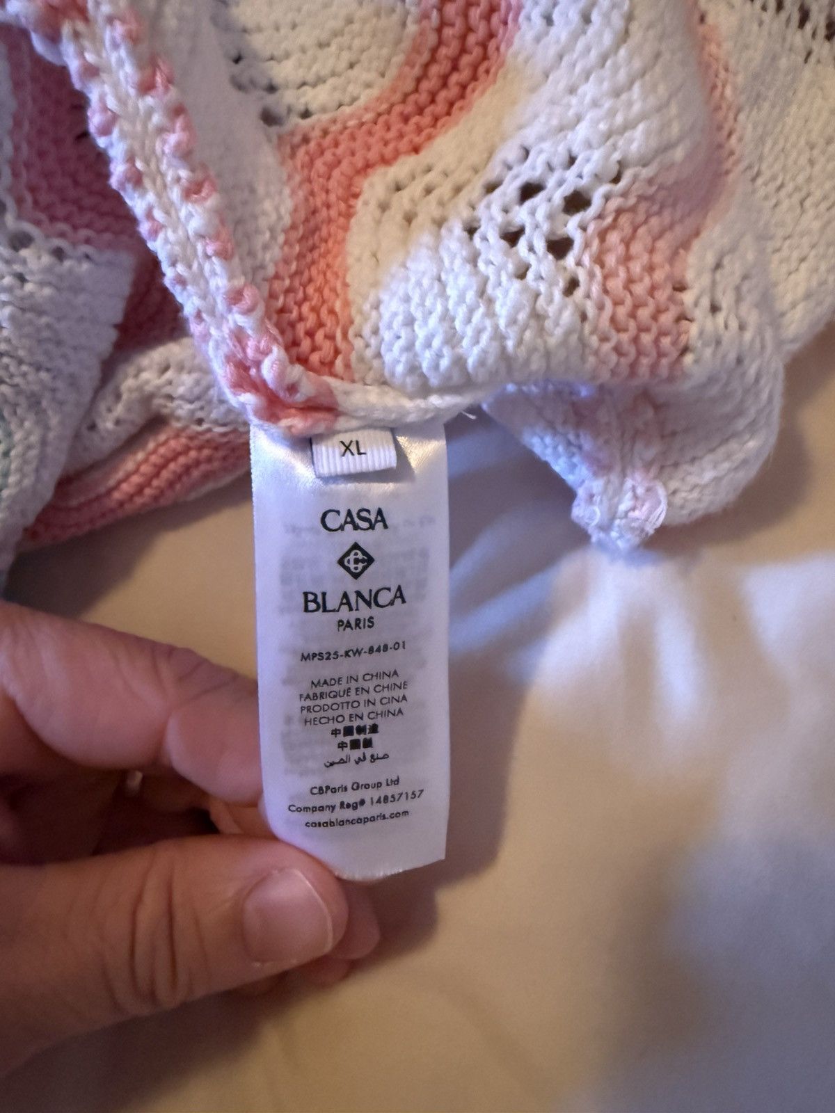 Casablanca Wave Crocheted Cotton Shirt (sz XL)